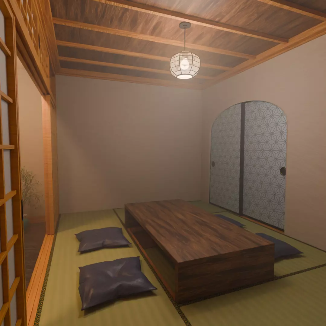 Japanese Serenity Room 3D model_2