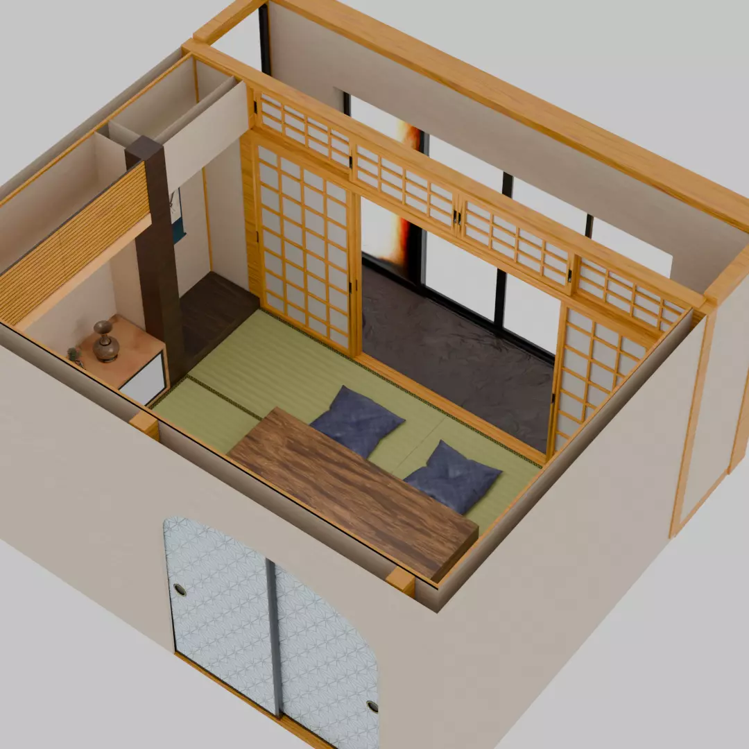 Japanese Serenity Room 3D model_9