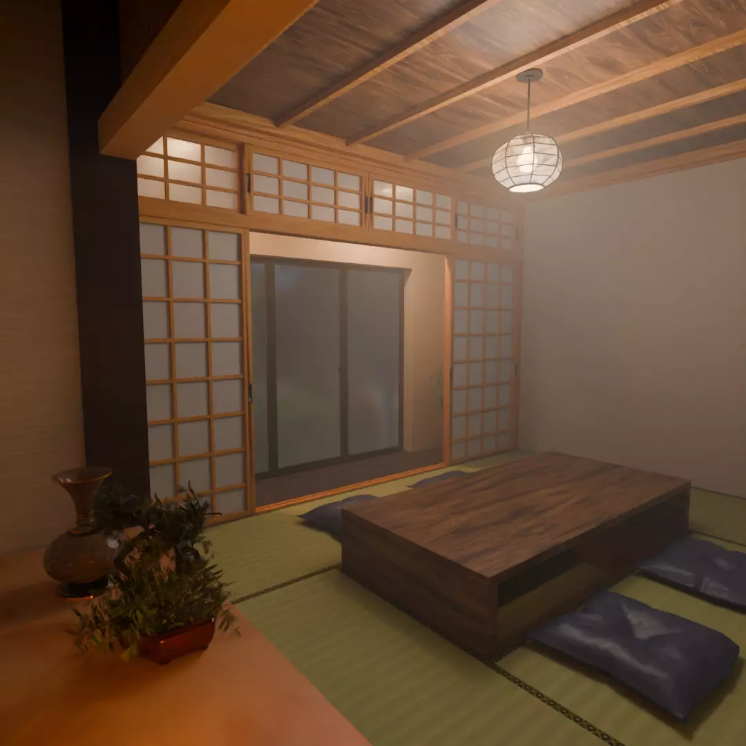Japanese Serenity Room 3D model_1