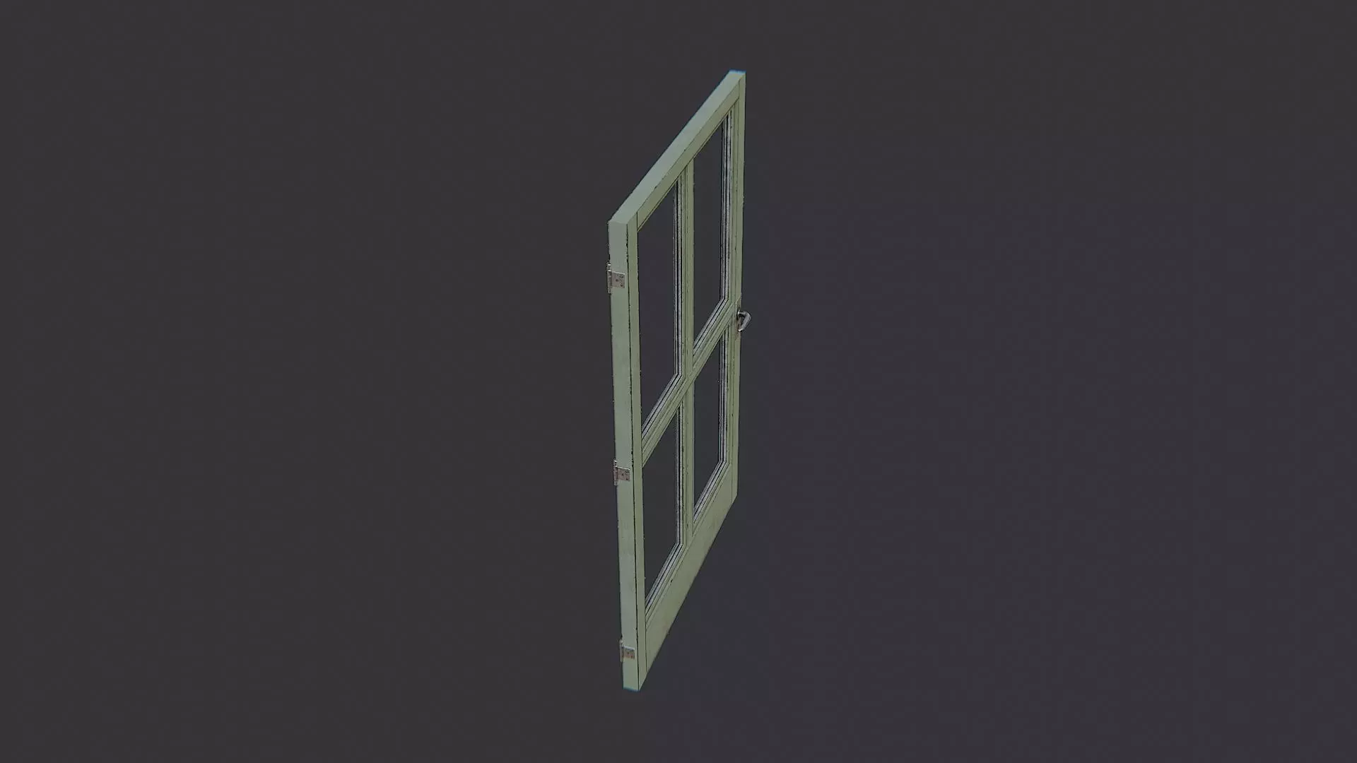 Greenhouse Door Frame with Glass Panels Low-poly 3D model_0