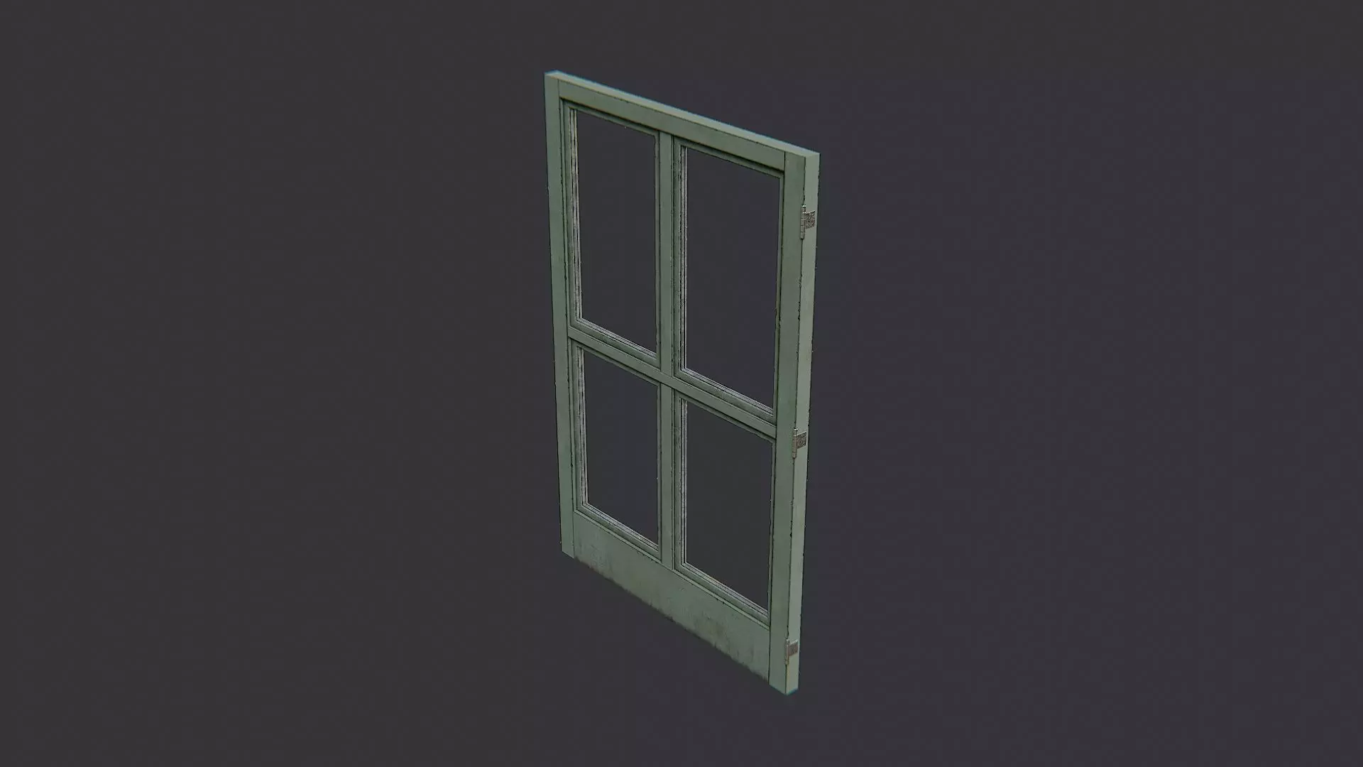 Greenhouse Door Frame with Glass Panels Low-poly 3D model_1