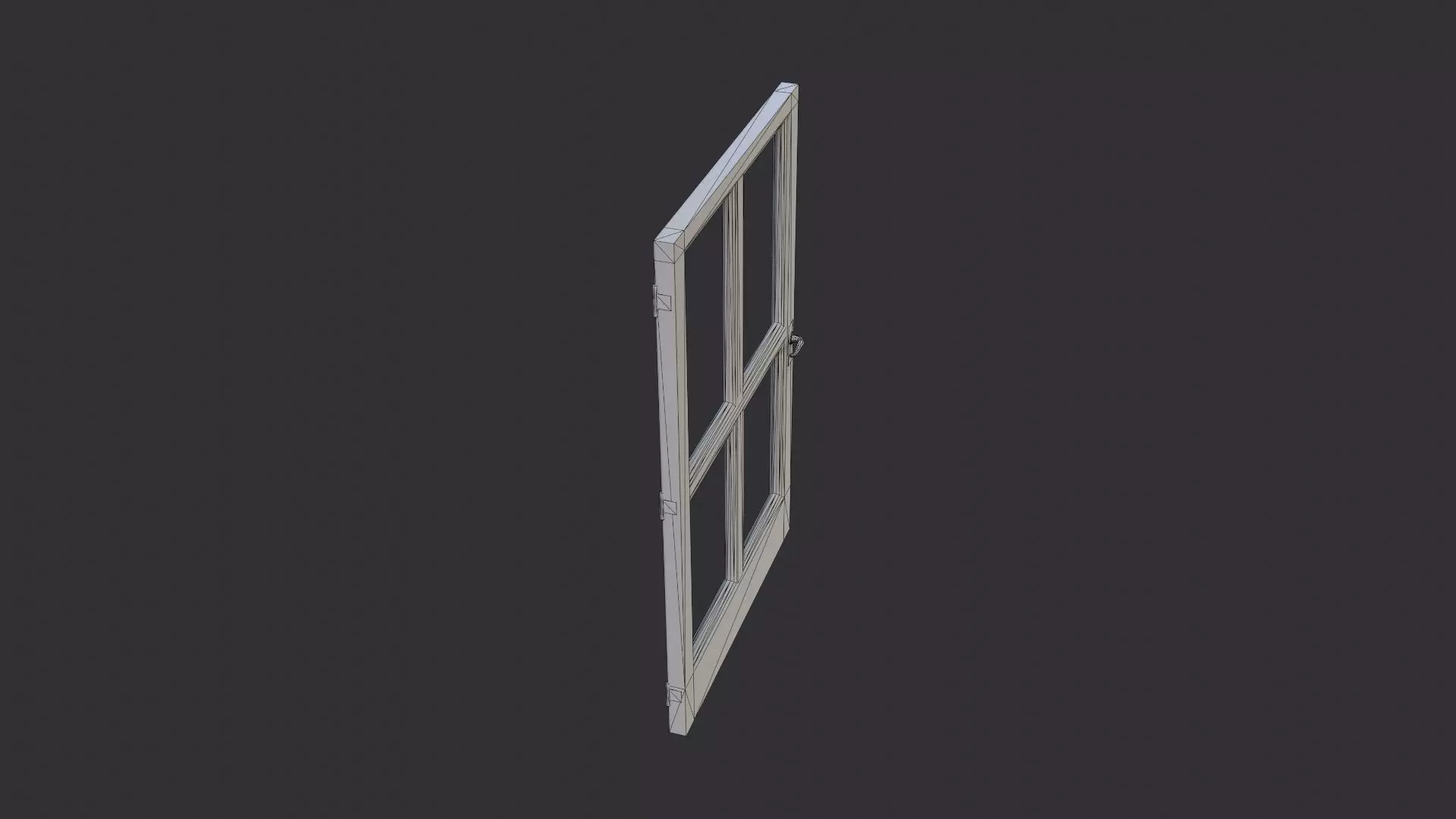 Greenhouse Door Frame with Glass Panels Low-poly 3D model_7