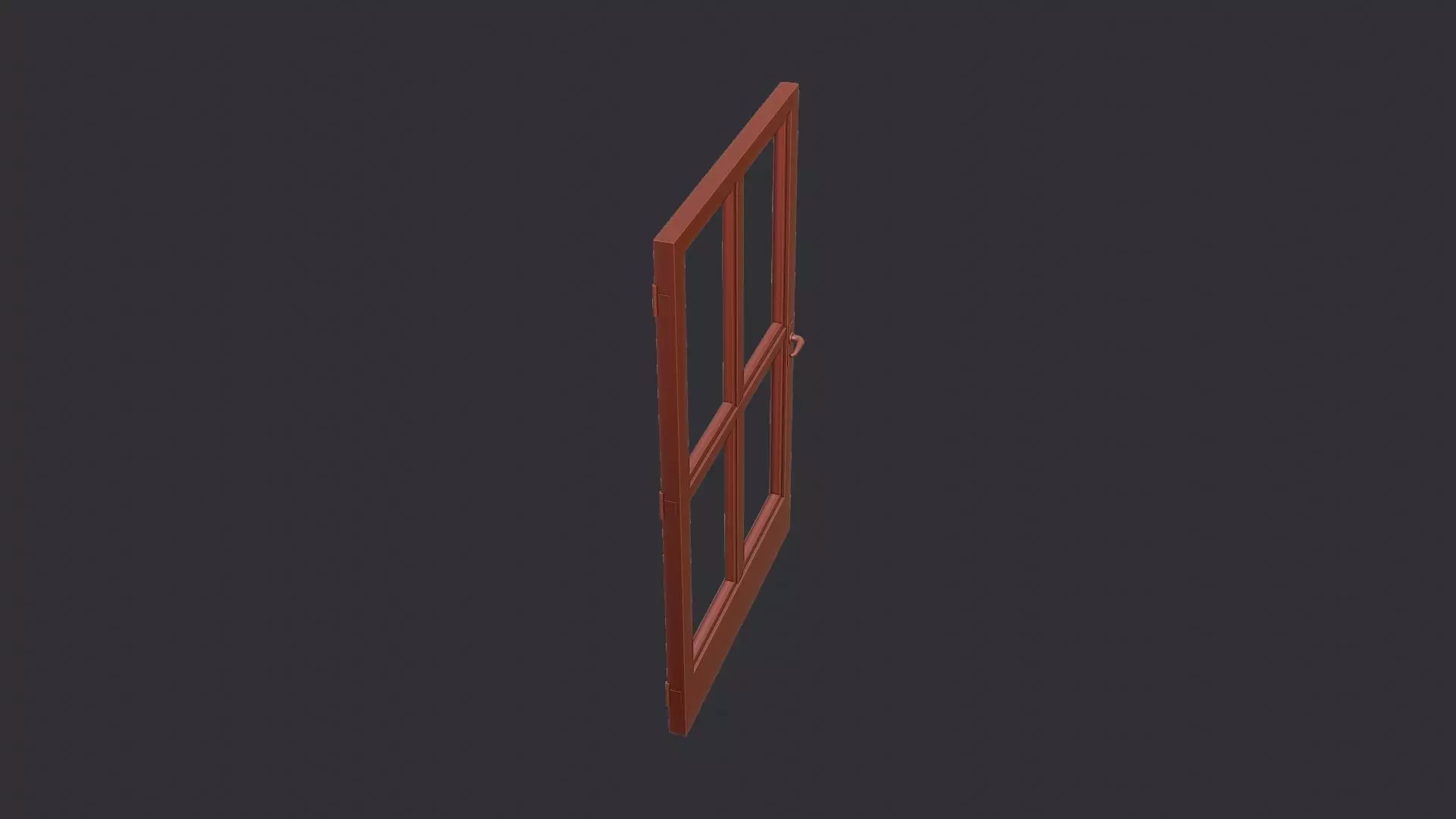 Greenhouse Door Frame with Glass Panels Low-poly 3D model_6