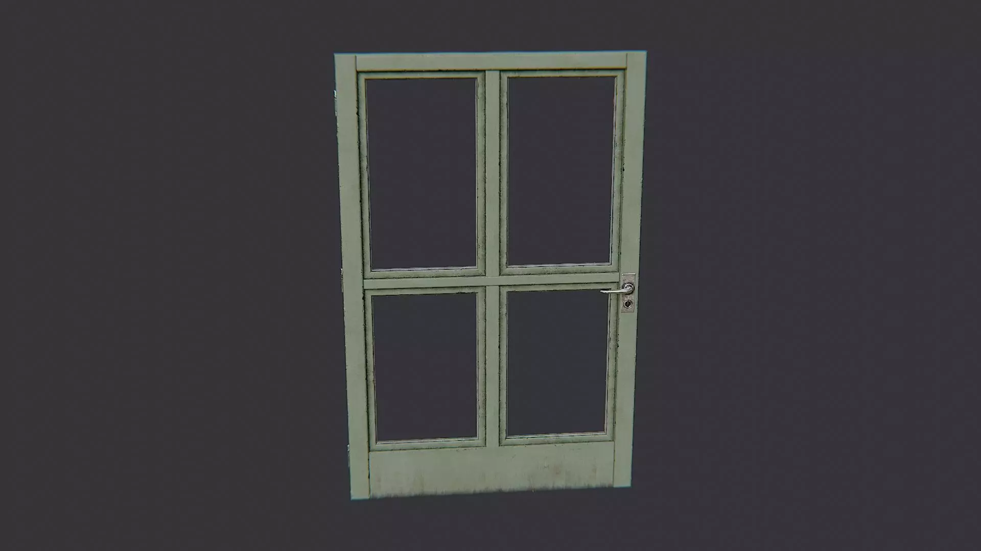 Greenhouse Door Frame with Glass Panels Low-poly 3D model_2