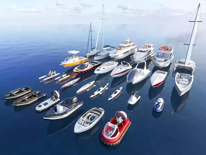 Yacht boat cruise collecttion 1 3D model