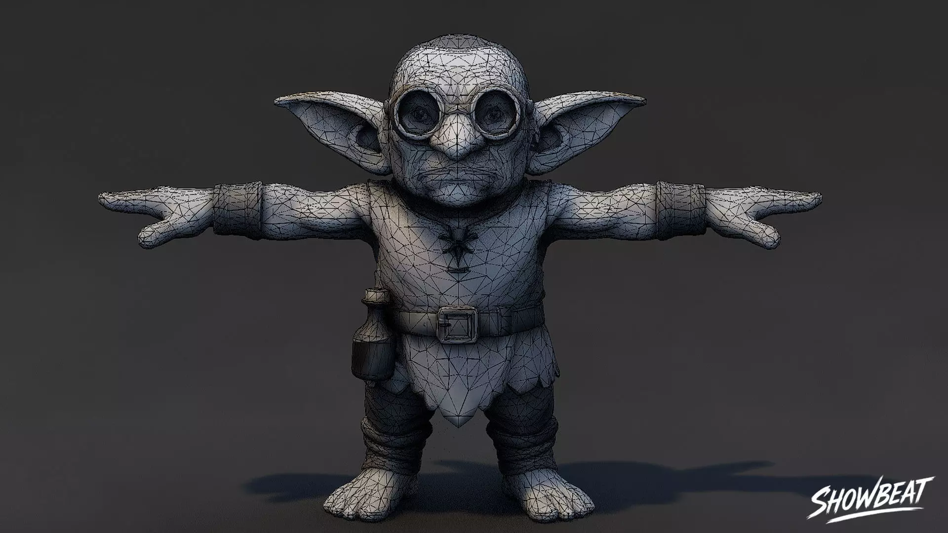 Alchemist Goblin 2 T-Pose Low-poly 3D model_5