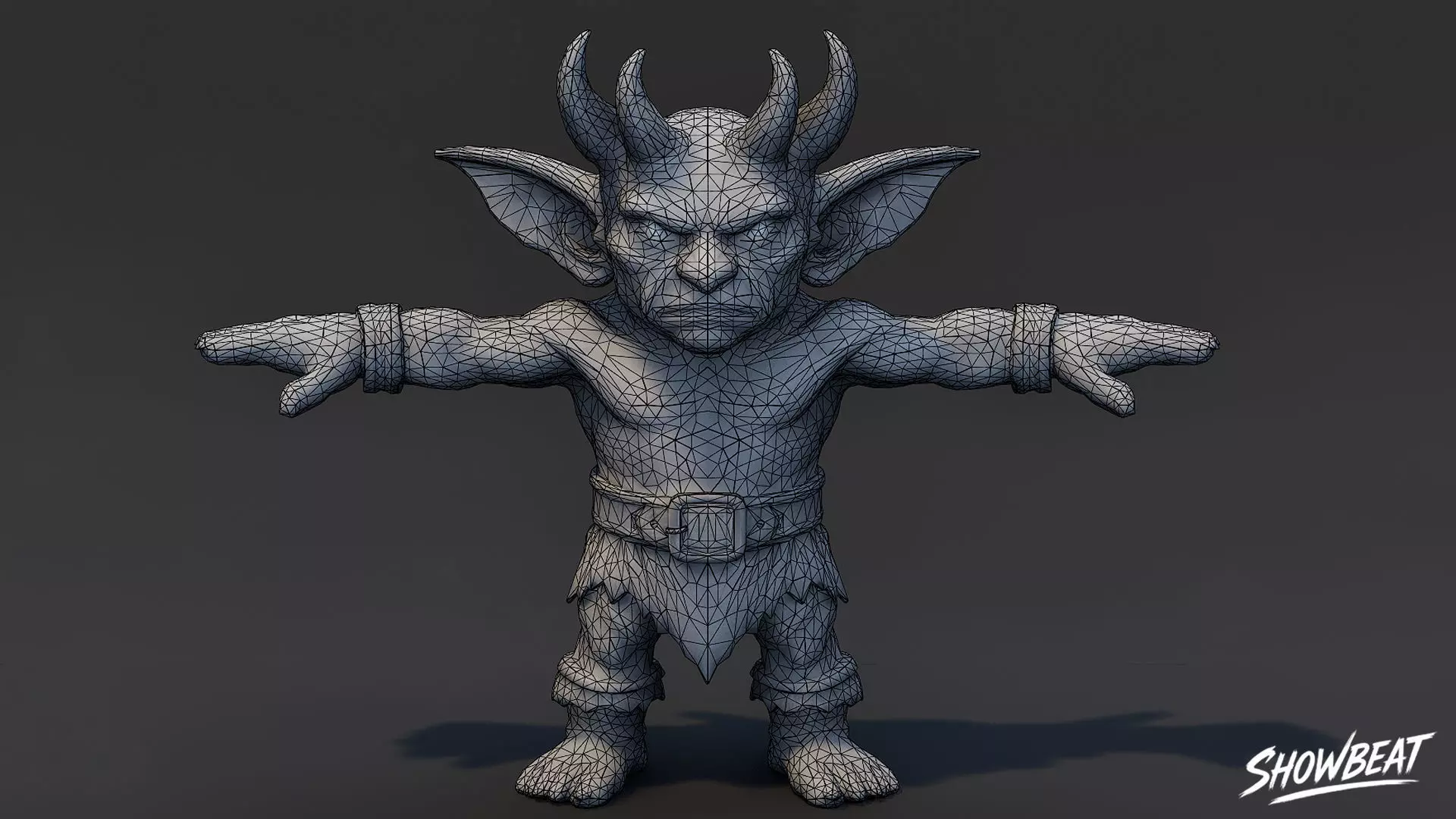 Demon Goblin T-Pose Low-poly 3D model_5
