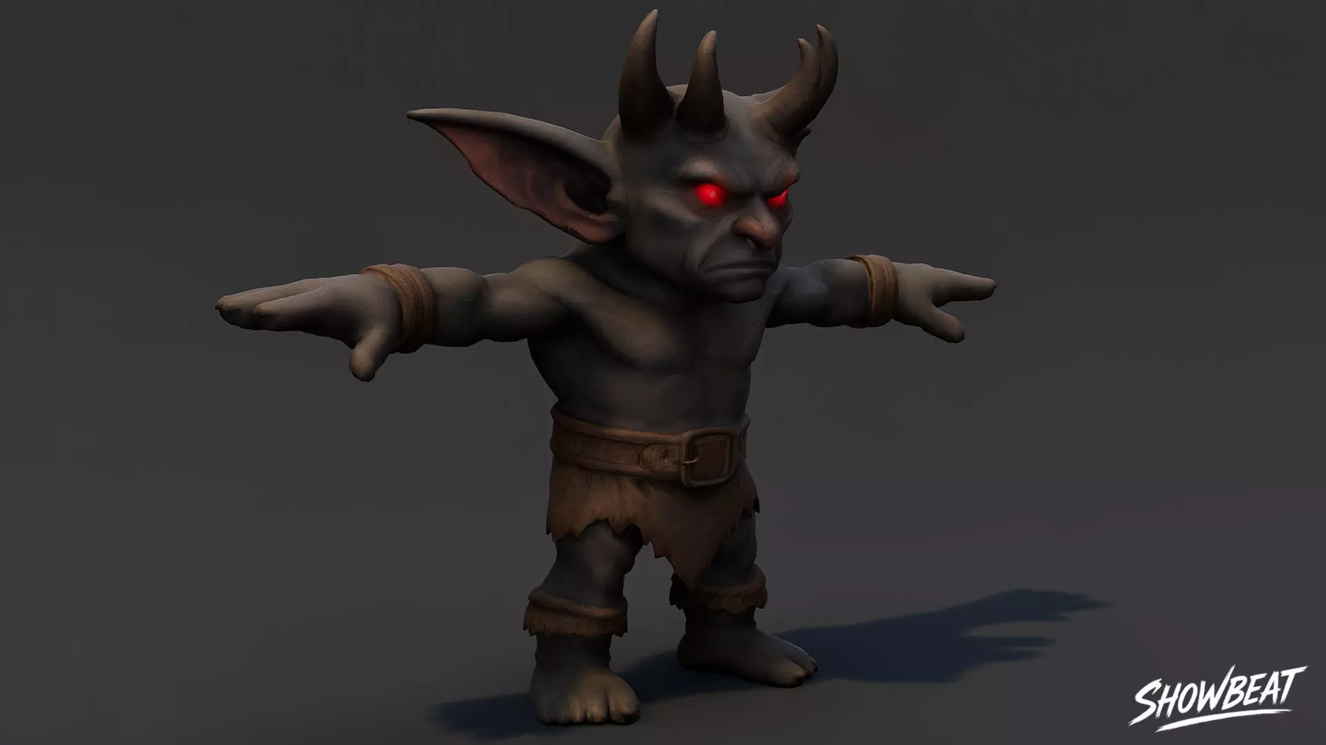 Demon Goblin T-Pose Low-poly 3D model_1