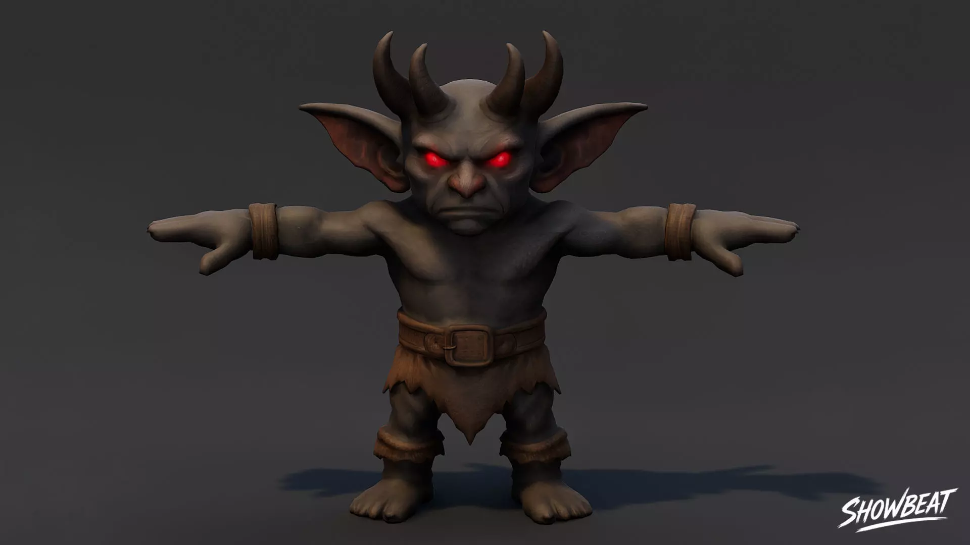 Demon Goblin T-Pose Low-poly 3D model_0