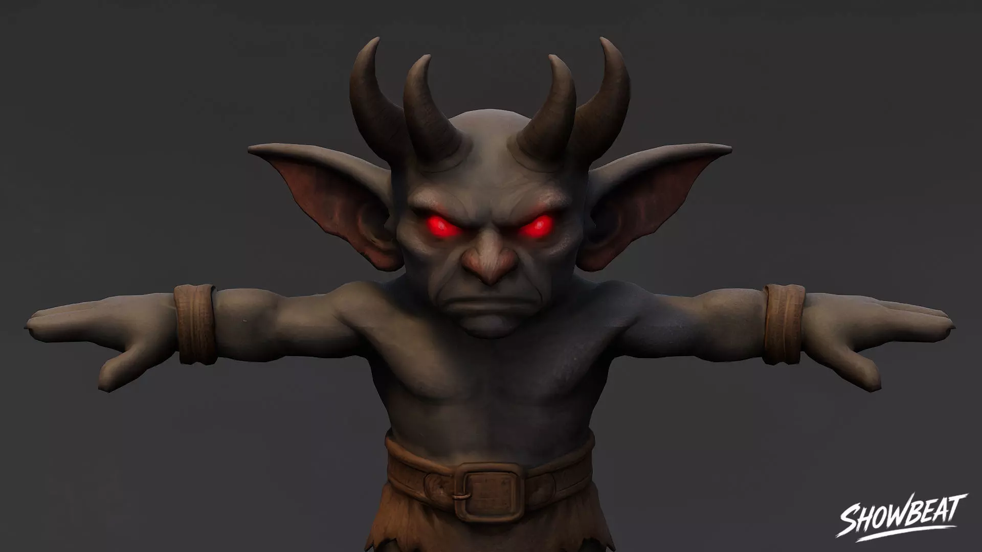 Demon Goblin T-Pose Low-poly 3D model_4