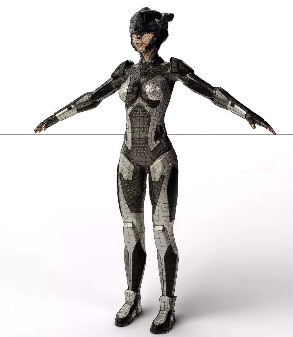 Sci Fi Girl 3D model_2