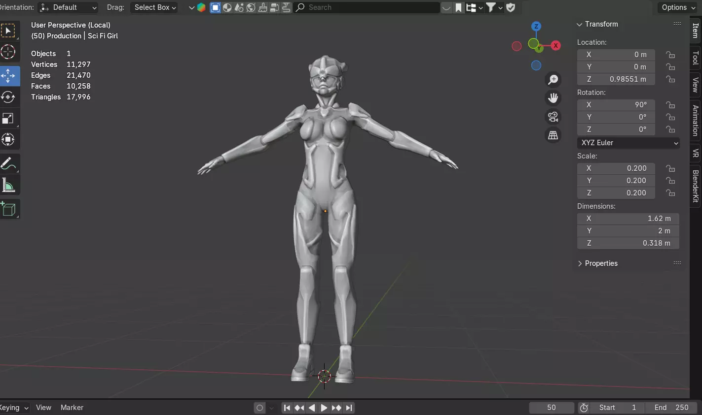 Sci Fi Girl 3D model_12