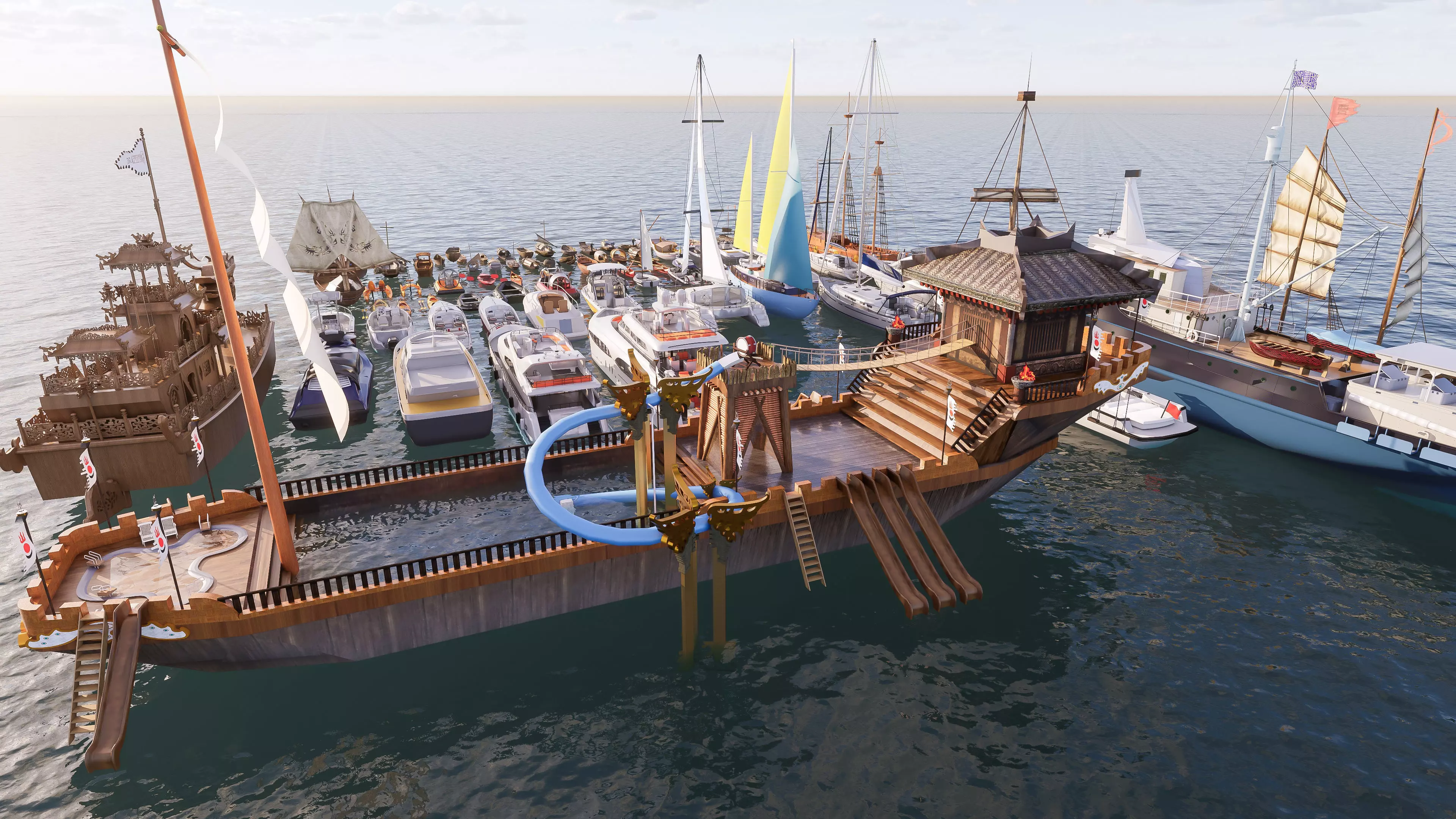 Yacht boat cruise collecttion 2 3D model_4