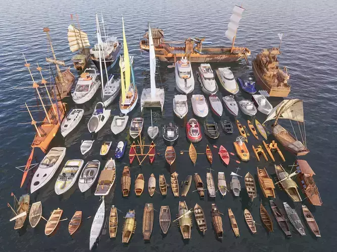 Yacht boat cruise collecttion 2 3D model