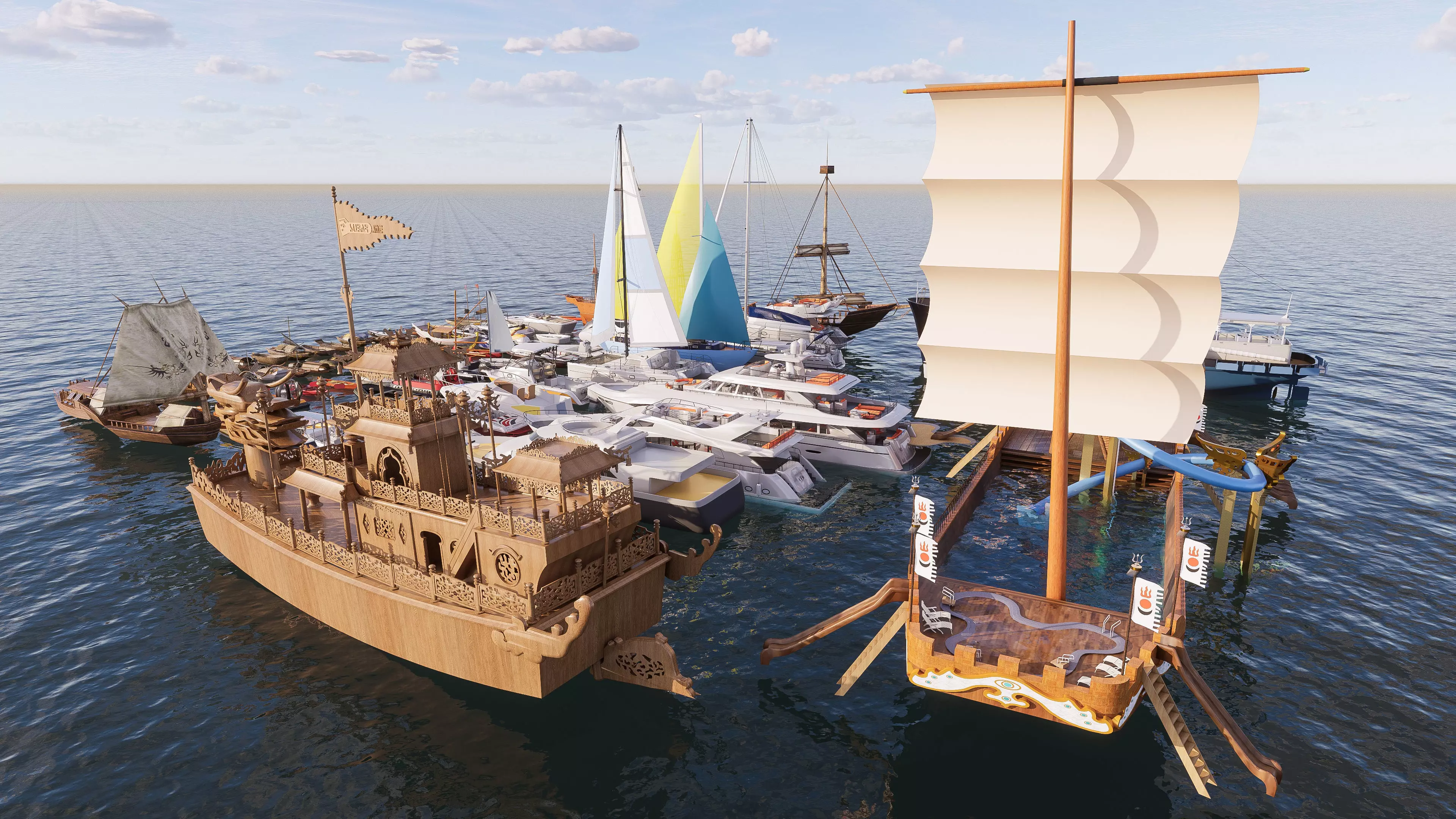 Yacht boat cruise collecttion 2 3D model_2