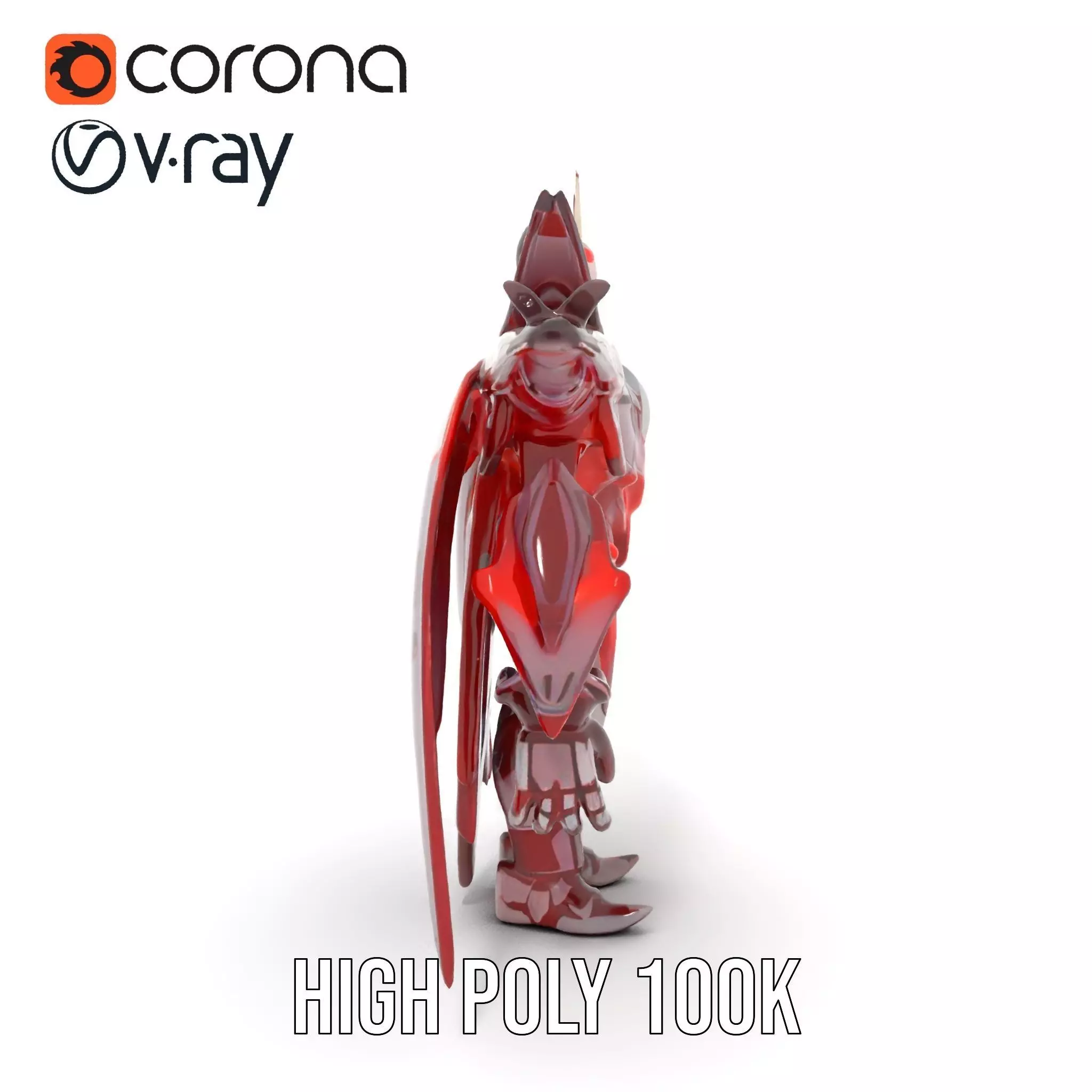 Crimson Mech Warrior model pack Low-poly 3D model_25