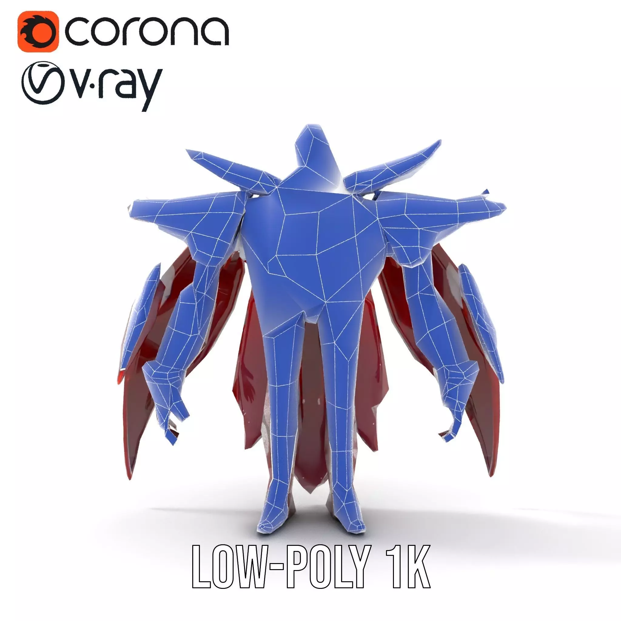 Crimson Mech Warrior model pack Low-poly 3D model_24