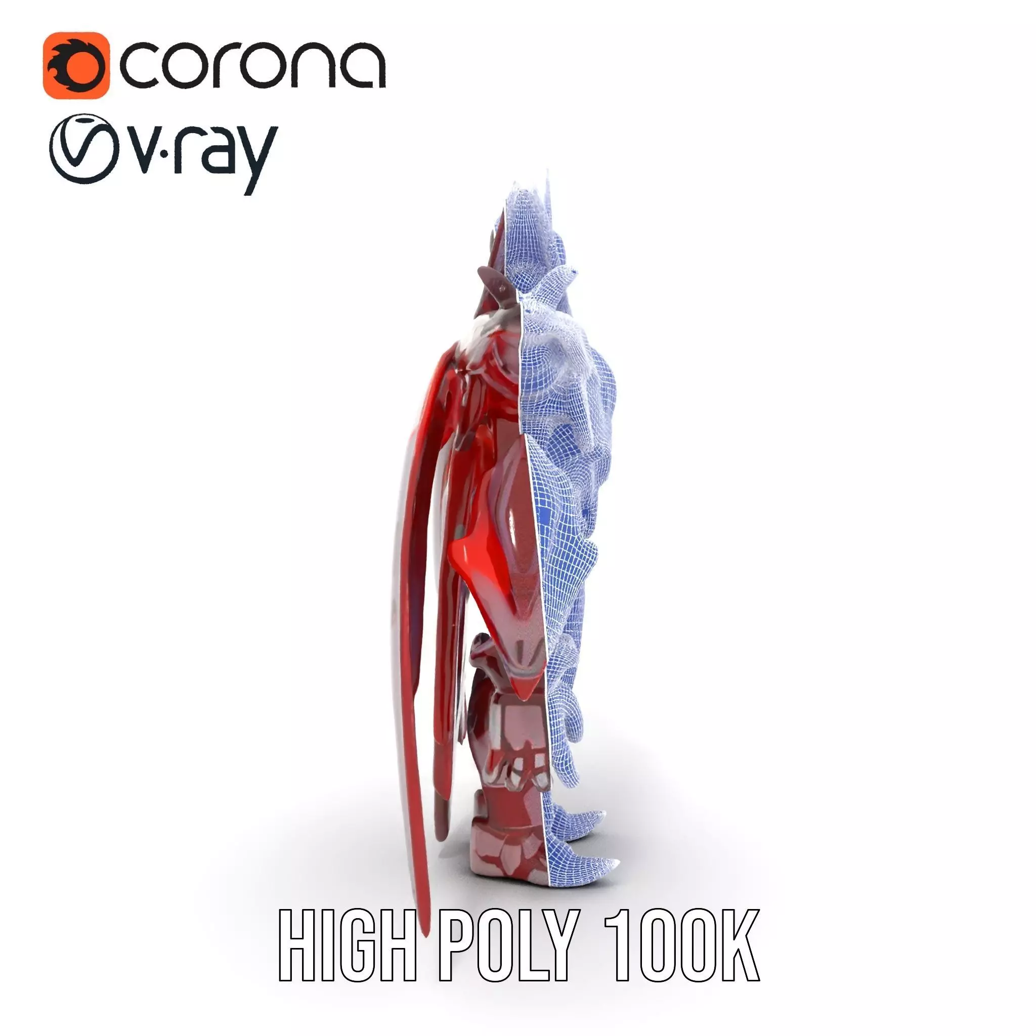 Crimson Mech Warrior model pack Low-poly 3D model_16