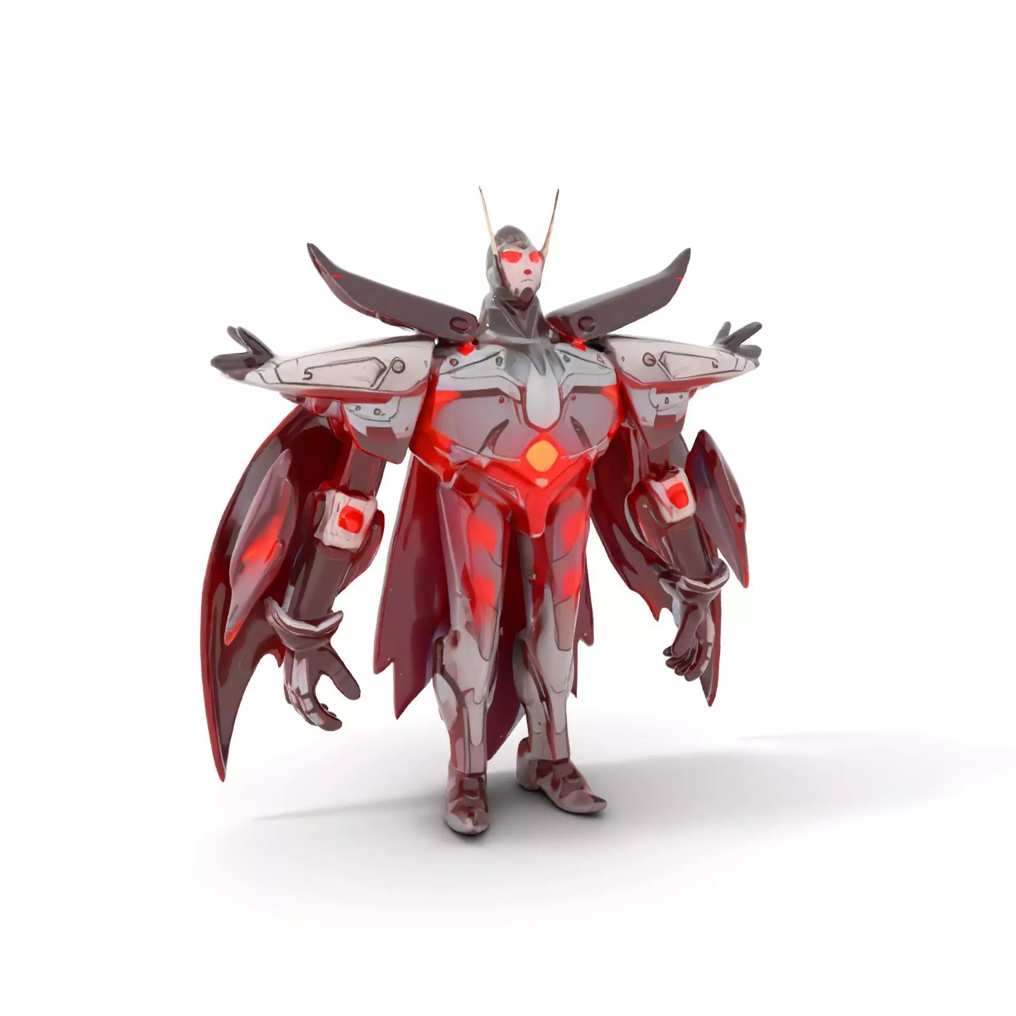 Crimson Mech Warrior model pack Low-poly 3D model_0