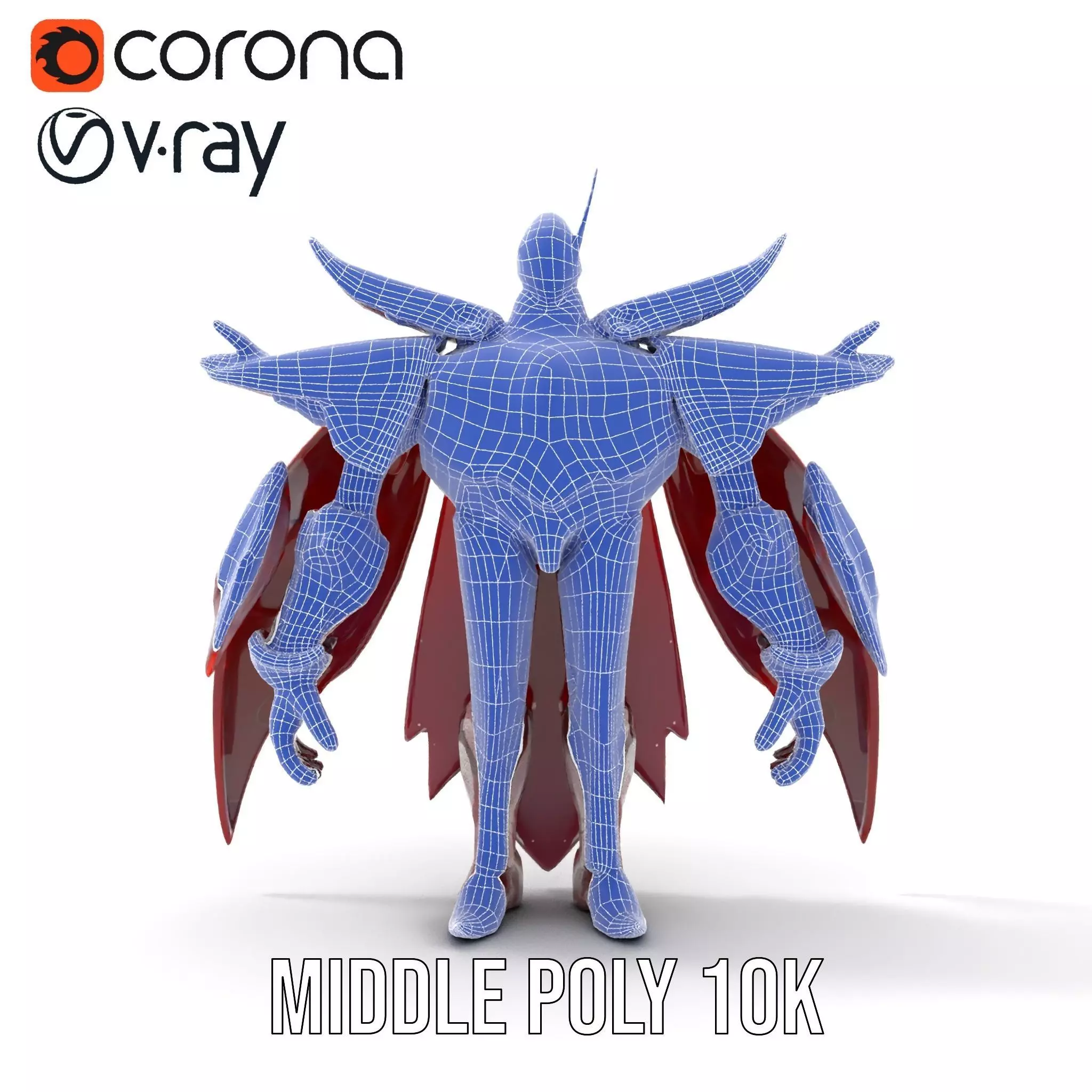 Crimson Mech Warrior model pack Low-poly 3D model_14