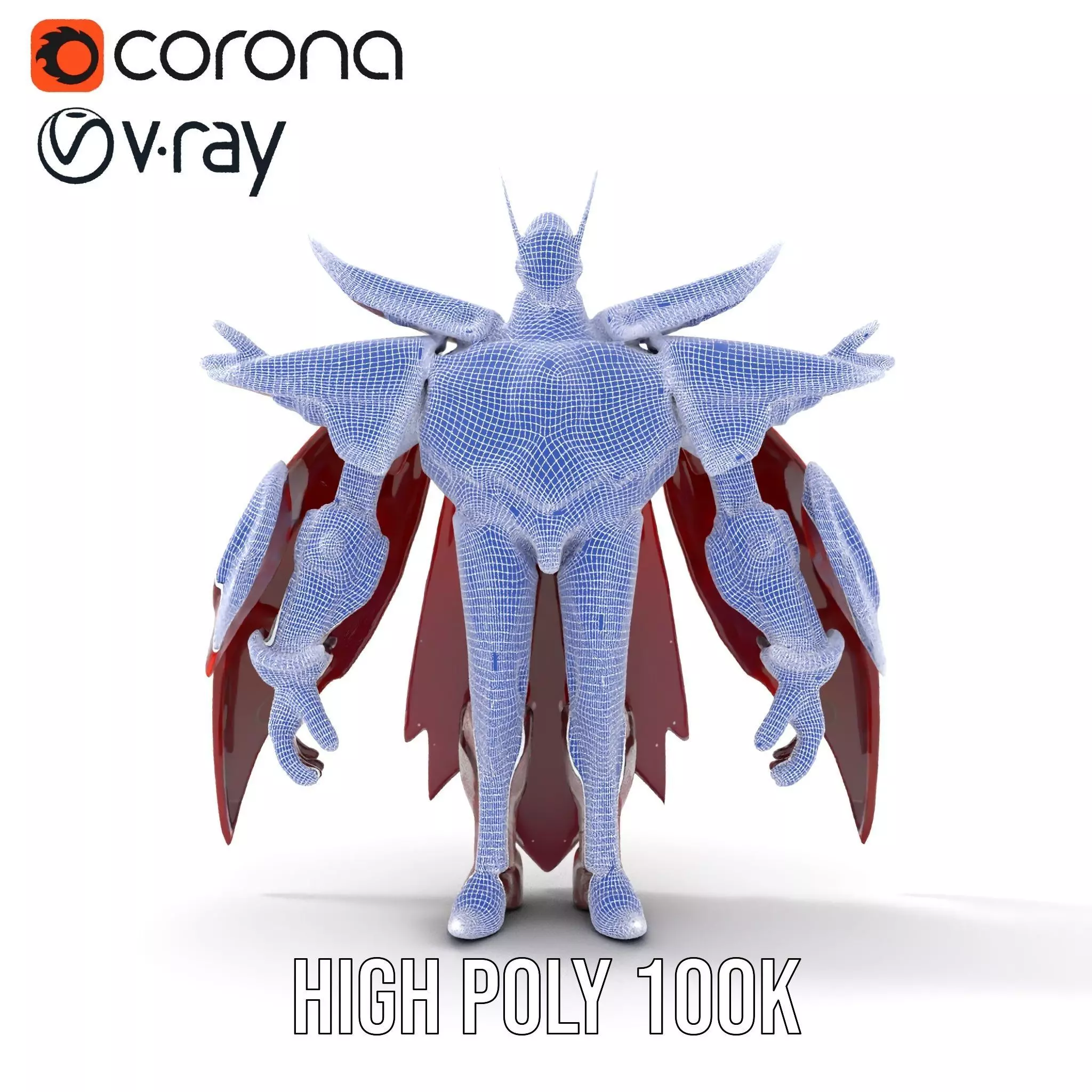 Crimson Mech Warrior model pack Low-poly 3D model_22