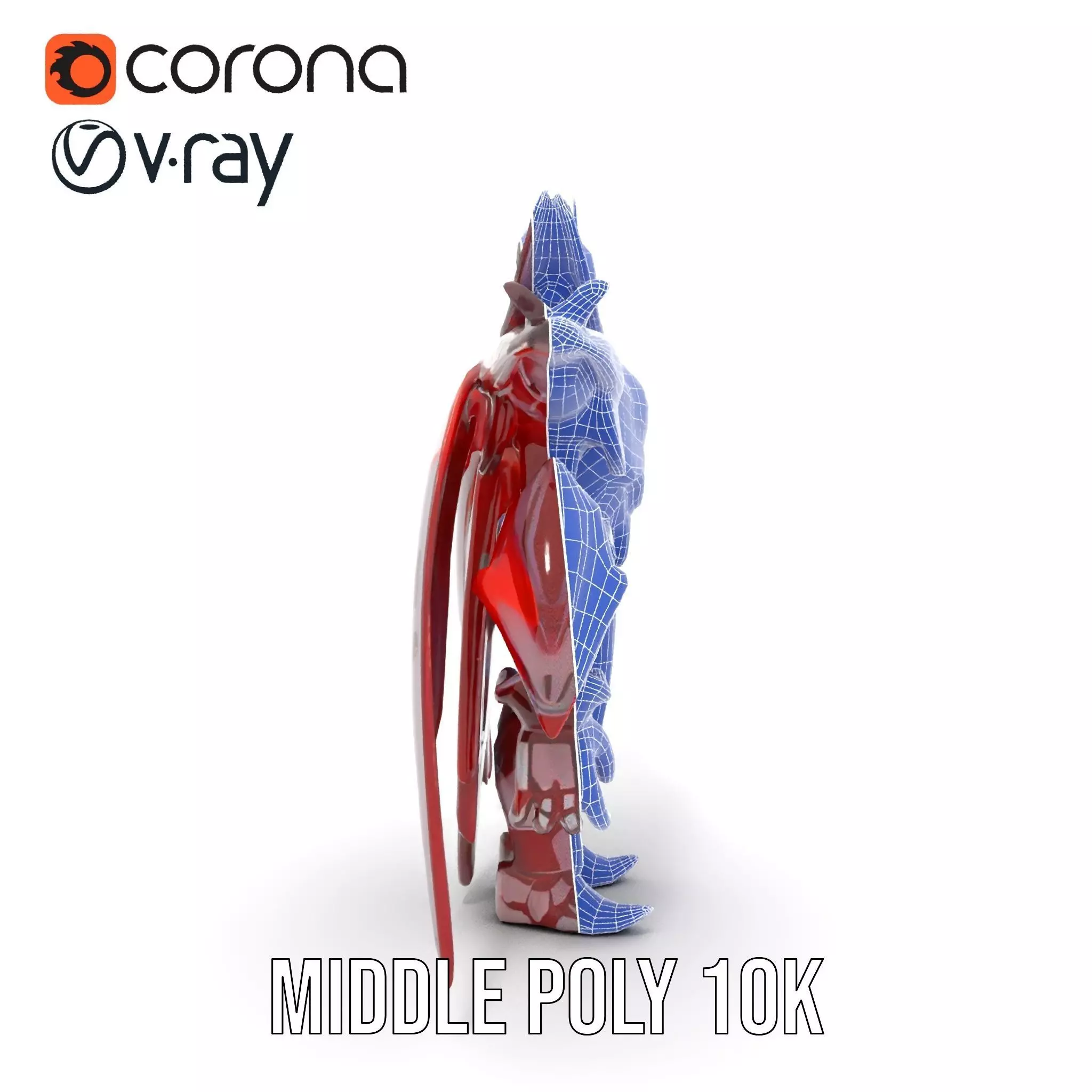 Crimson Mech Warrior model pack Low-poly 3D model_31