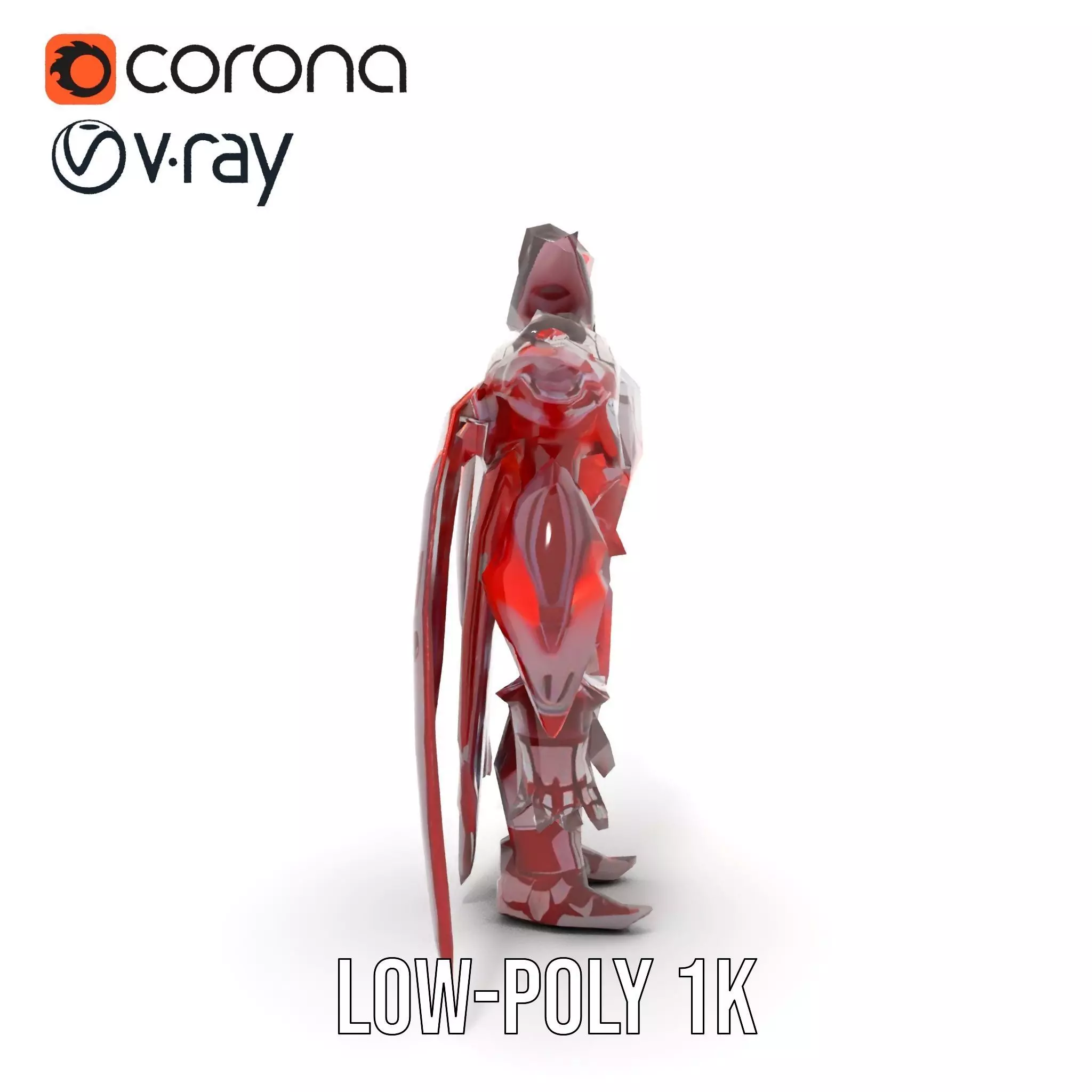 Crimson Mech Warrior model pack Low-poly 3D model_15