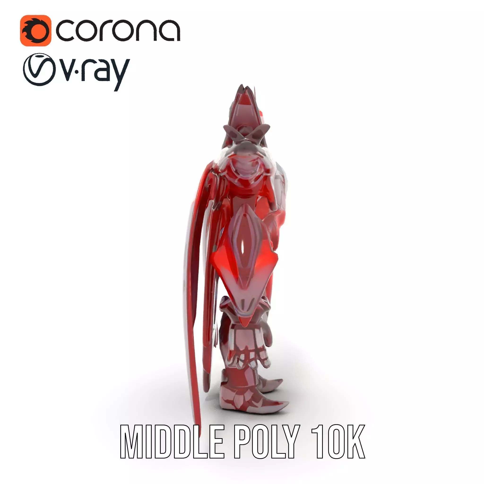 Crimson Mech Warrior model pack Low-poly 3D model_6