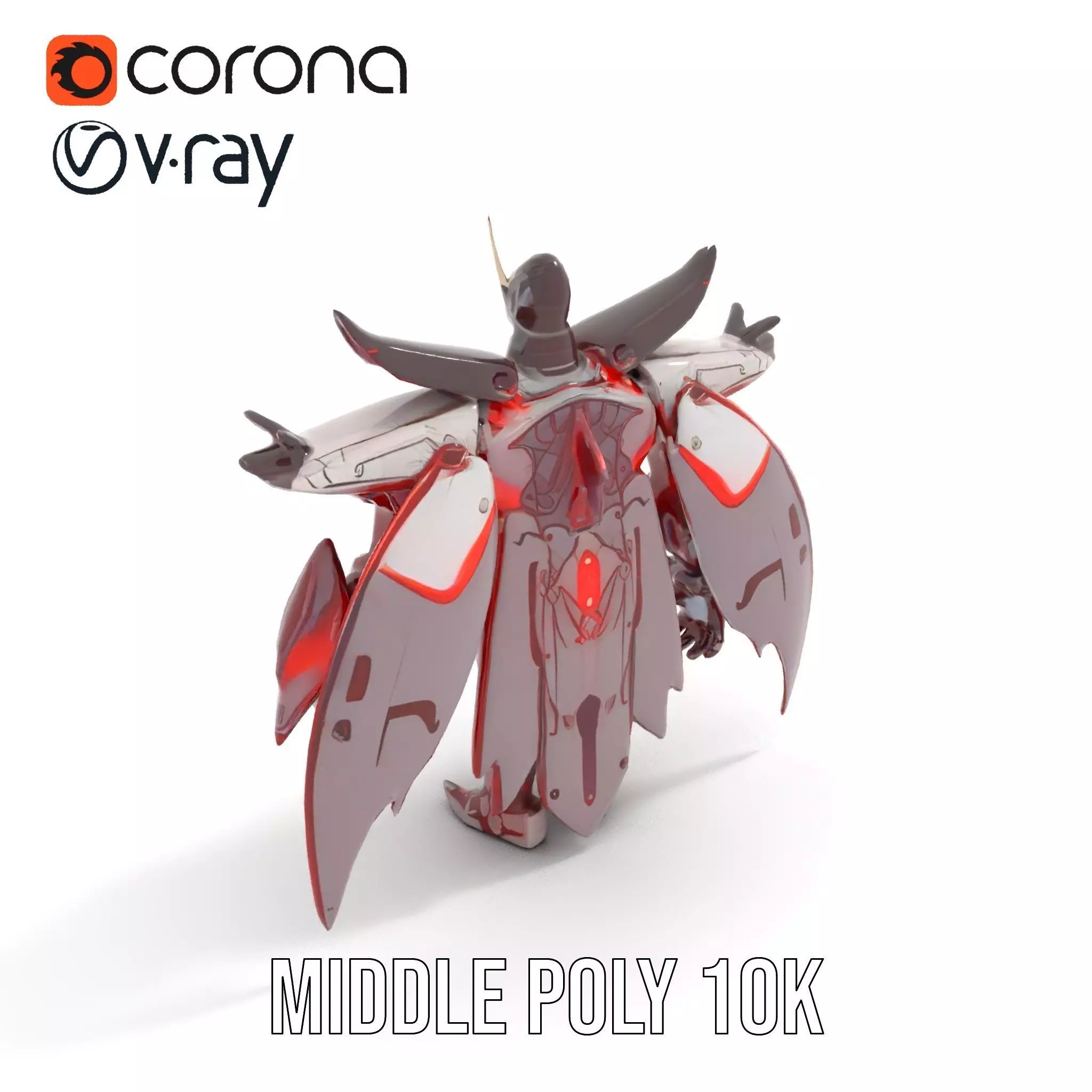 Crimson Mech Warrior model pack Low-poly 3D model_20