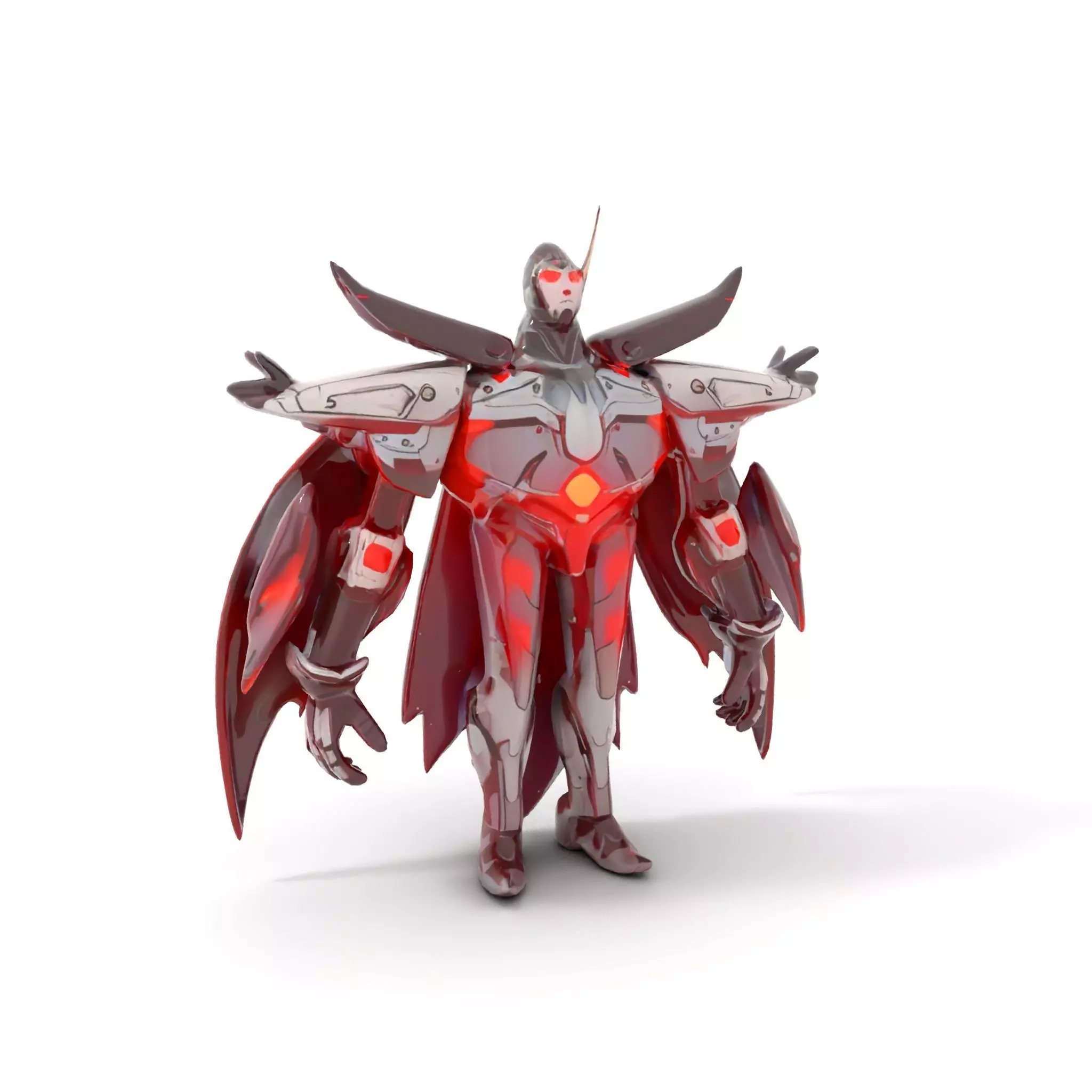 Crimson Mech Warrior model pack Low-poly 3D model_12