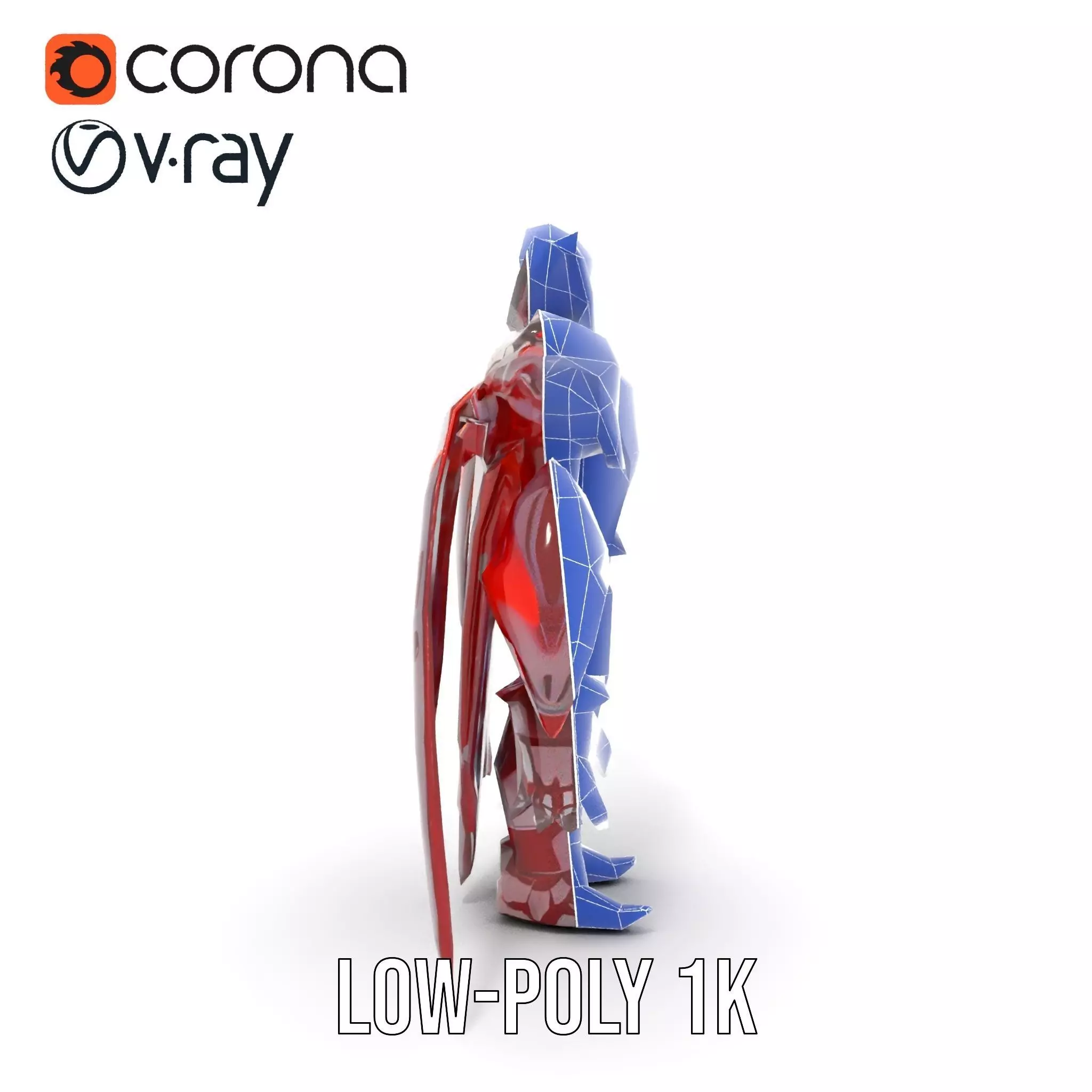 Crimson Mech Warrior model pack Low-poly 3D model_27