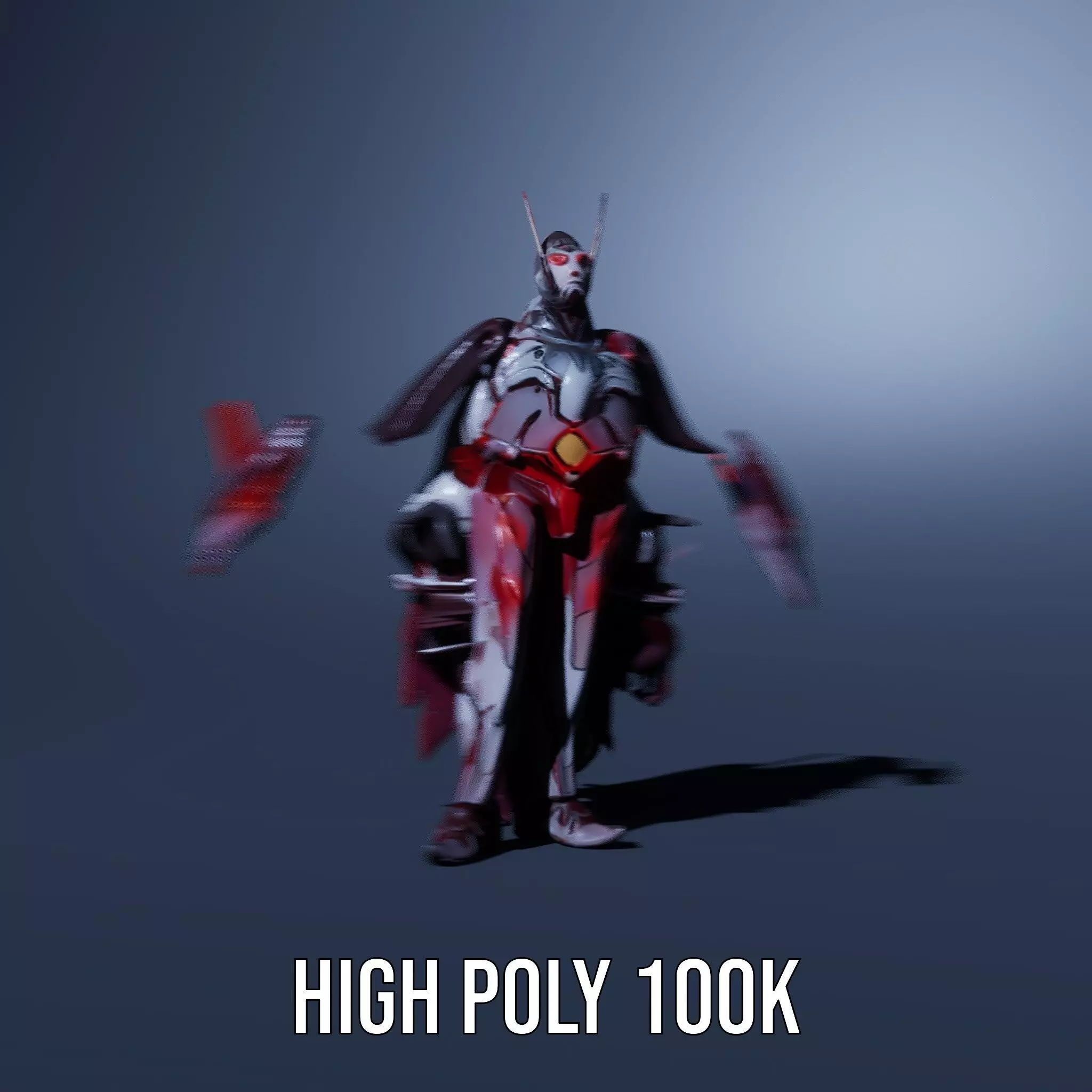 Crimson Mech Warrior model pack Low-poly 3D model_11