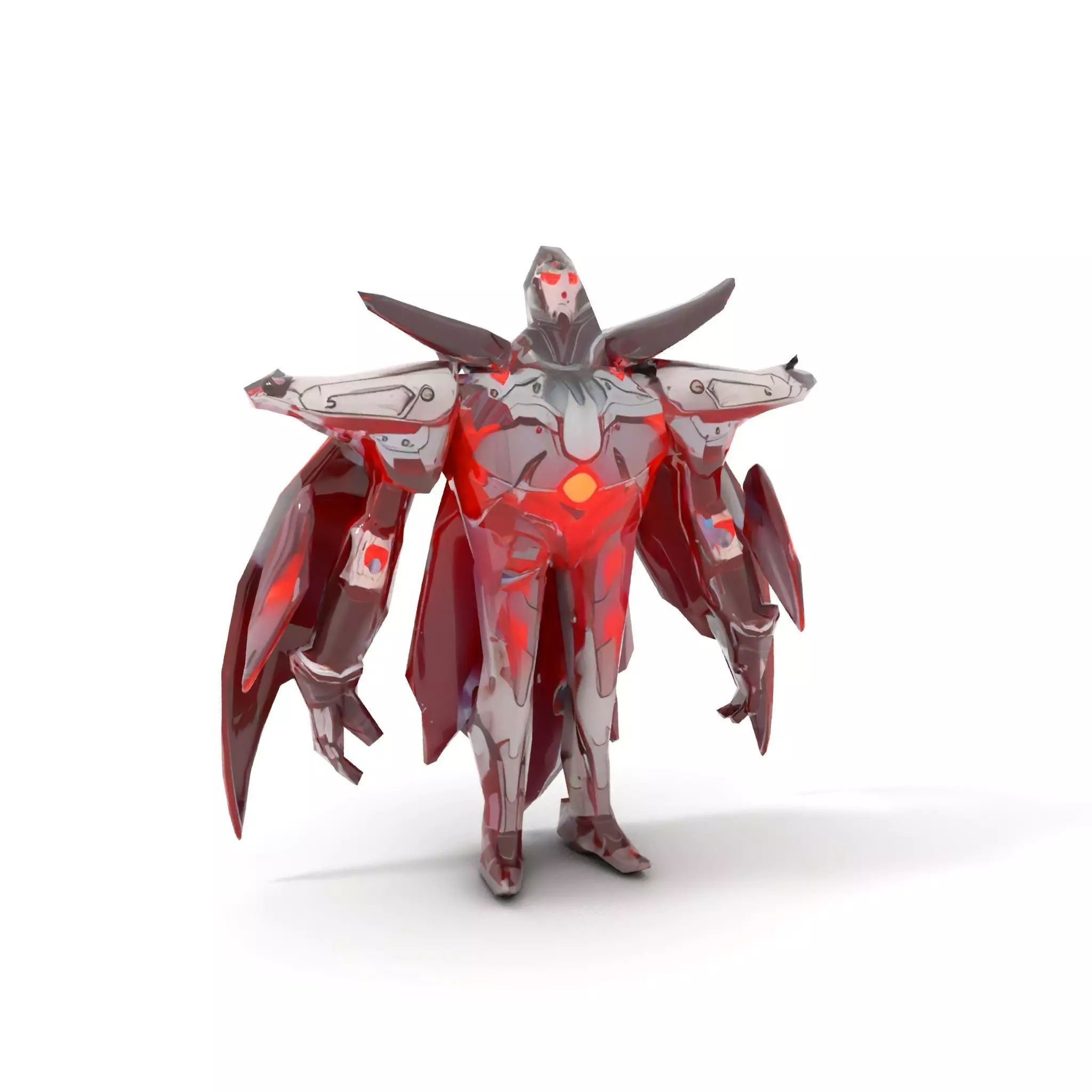 Crimson Mech Warrior model pack Low-poly 3D model_13