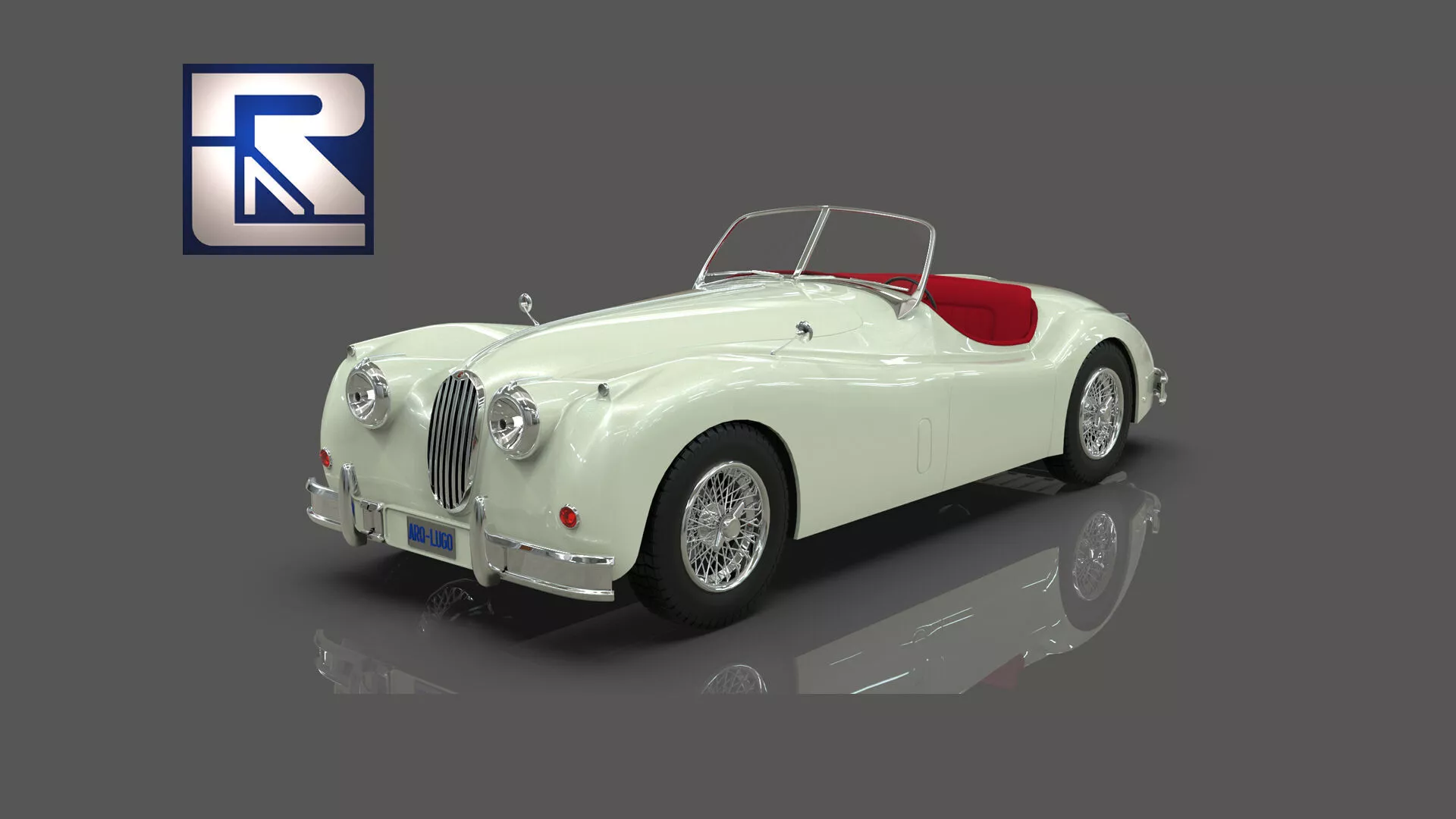 XK140 Roadster 1956 Low-poly 3D model