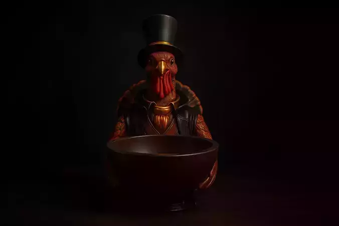 Turkey Candy Bowl Holder Festive 3D Printed Holiday 3D print model