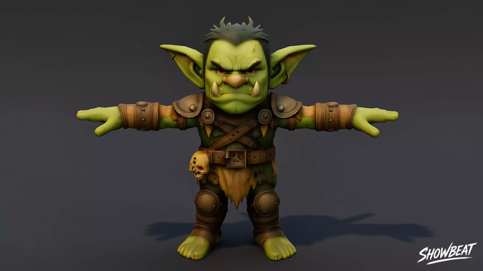 Leader Goblin T-Pose Low-poly 3D model_0