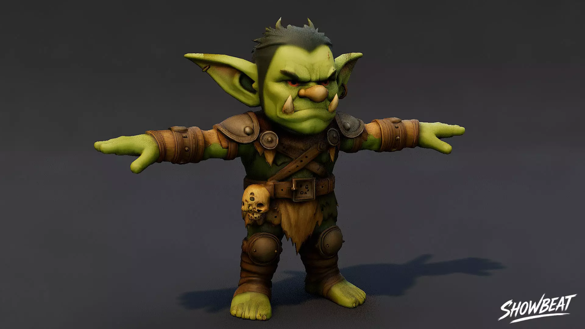 Leader Goblin T-Pose Low-poly 3D model_2
