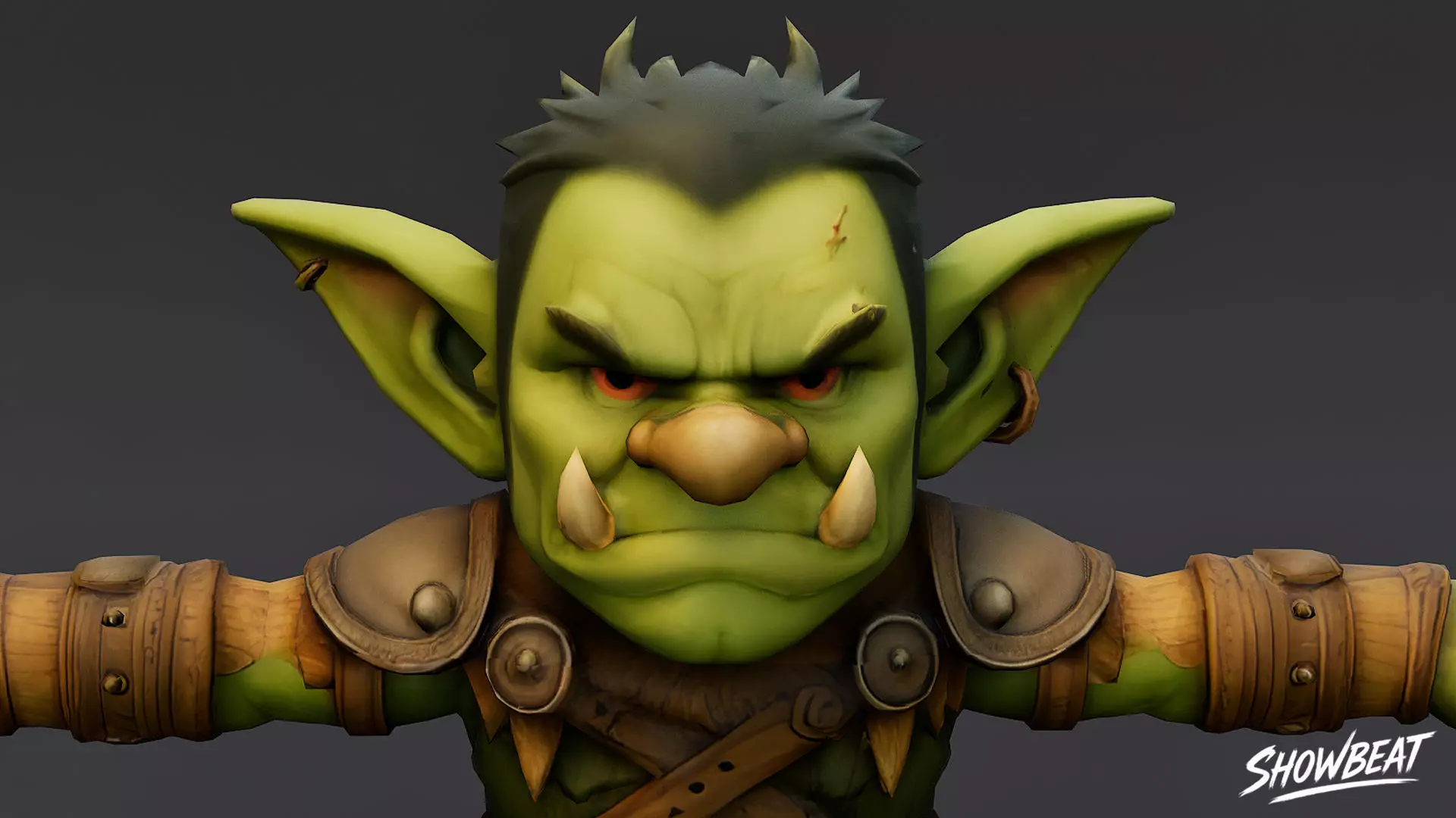 Leader Goblin T-Pose Low-poly 3D model_4