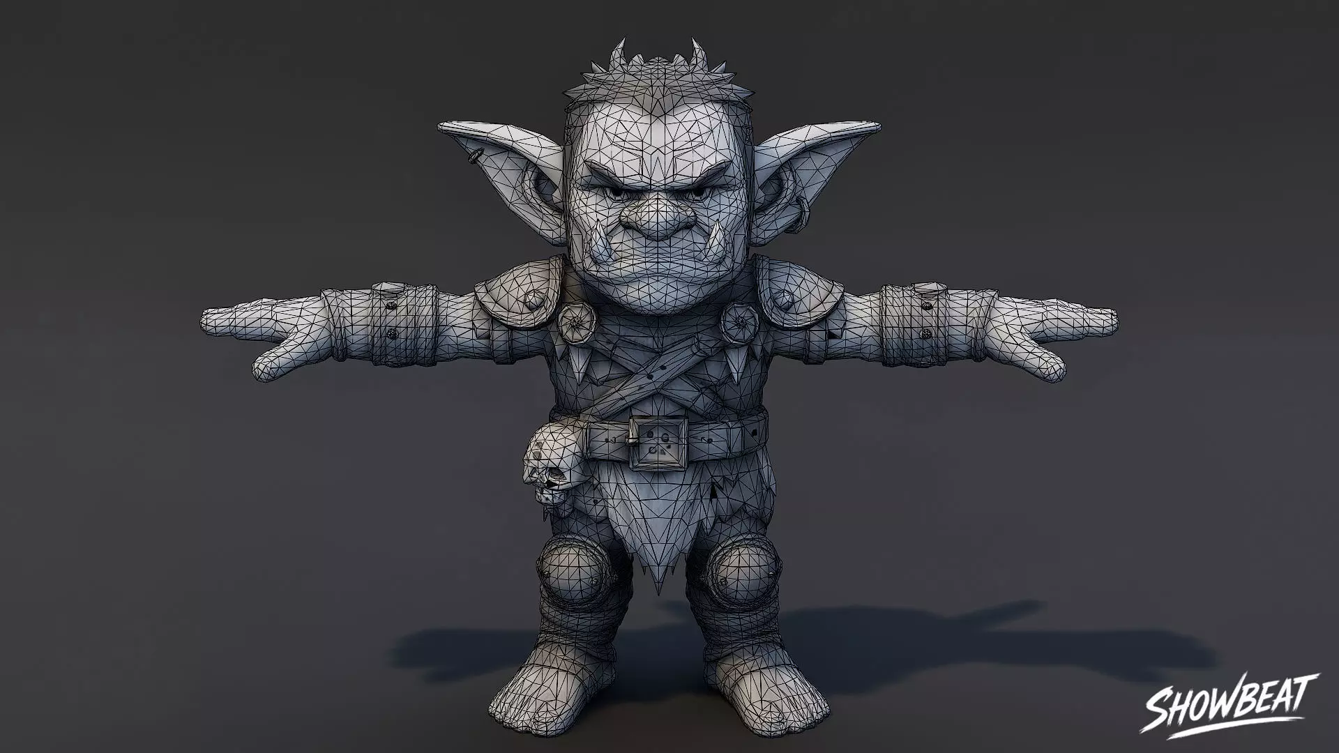 Leader Goblin T-Pose Low-poly 3D model_6
