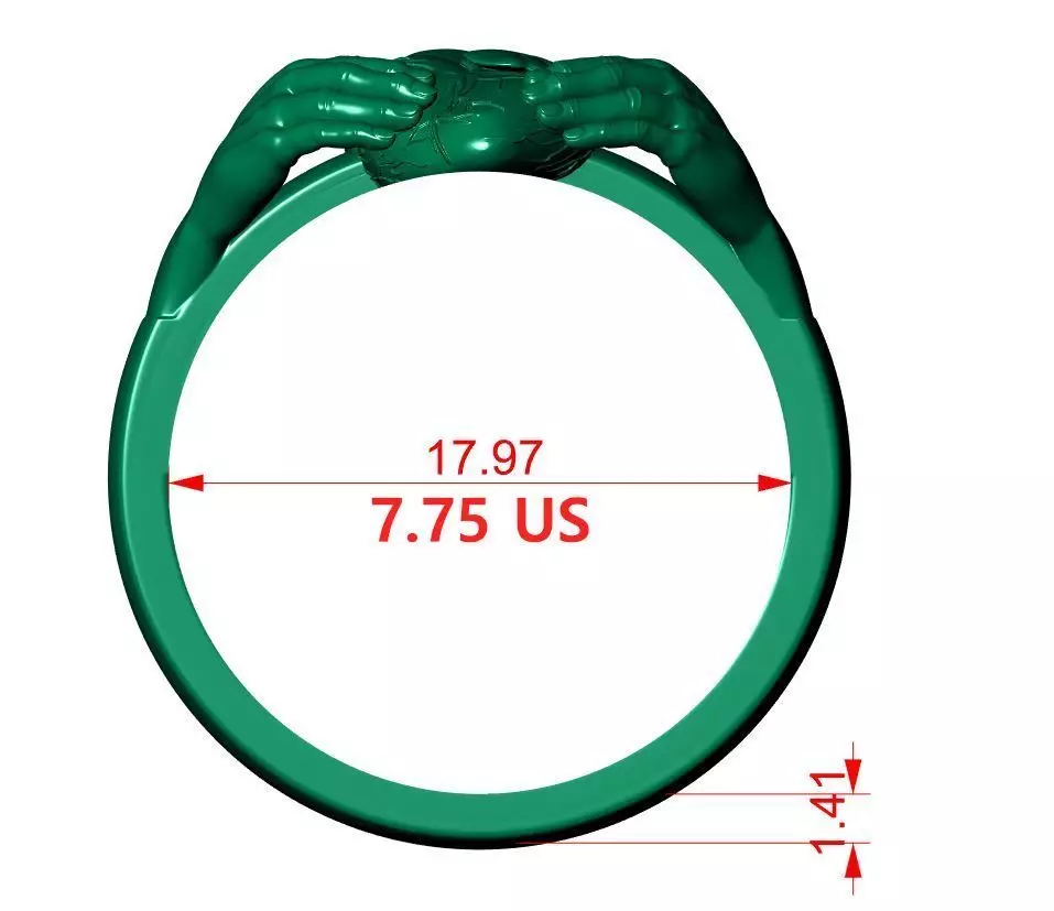 Heart Hand Ring 3D print model_8