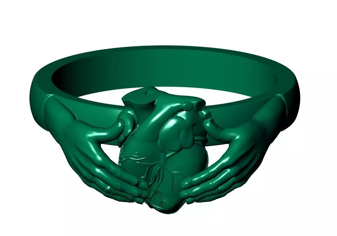 Heart Hand Ring 3D print model_13