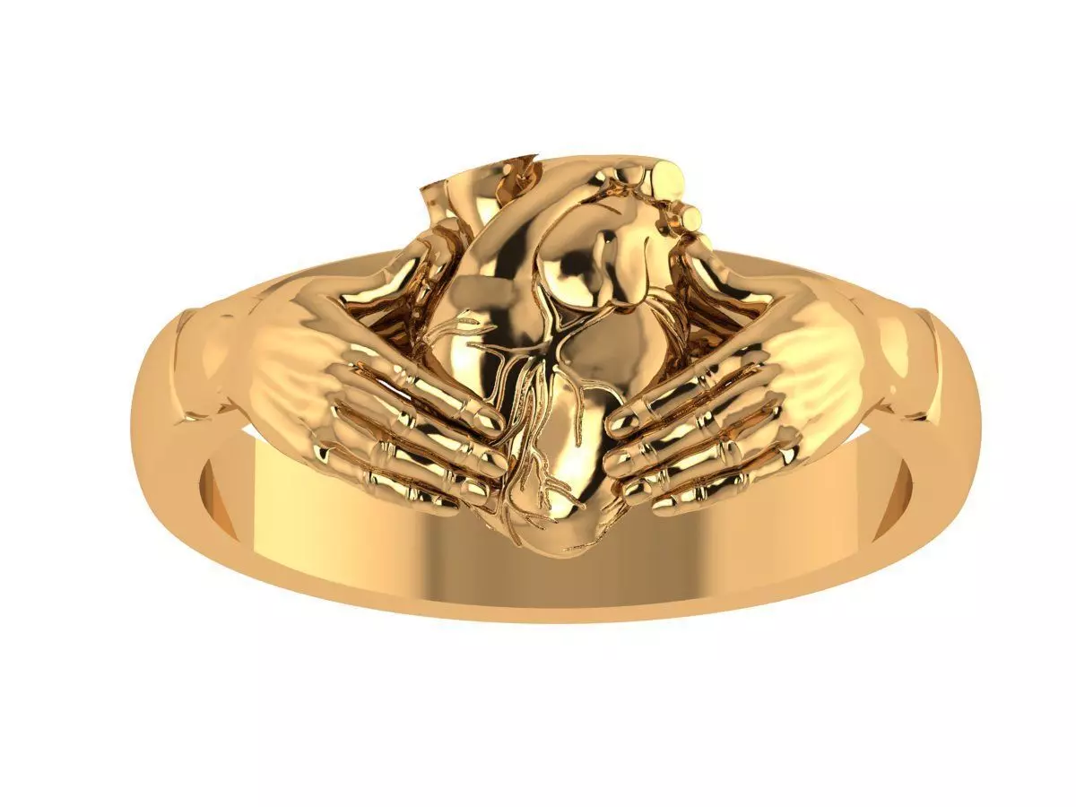 Heart Hand Ring 3D print model_7