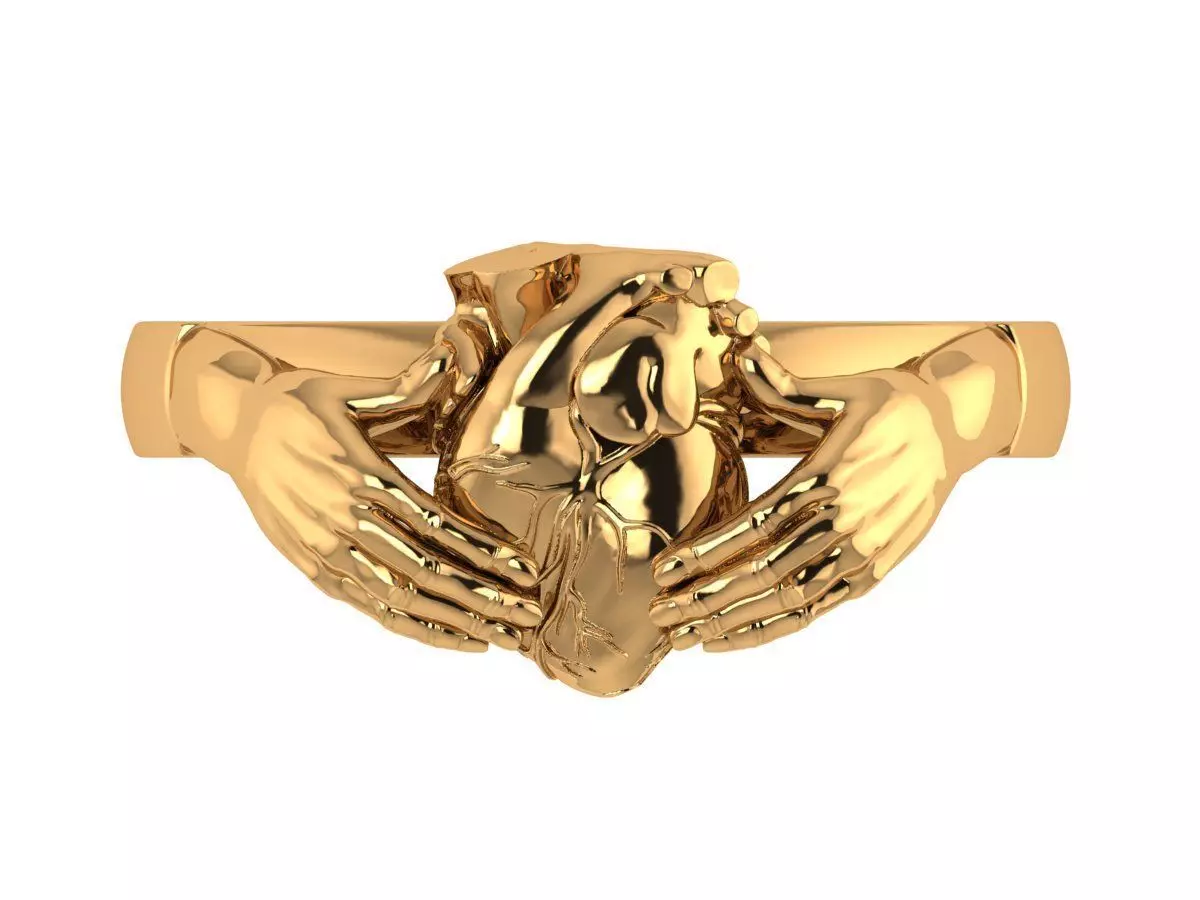 Heart Hand Ring 3D print model_2