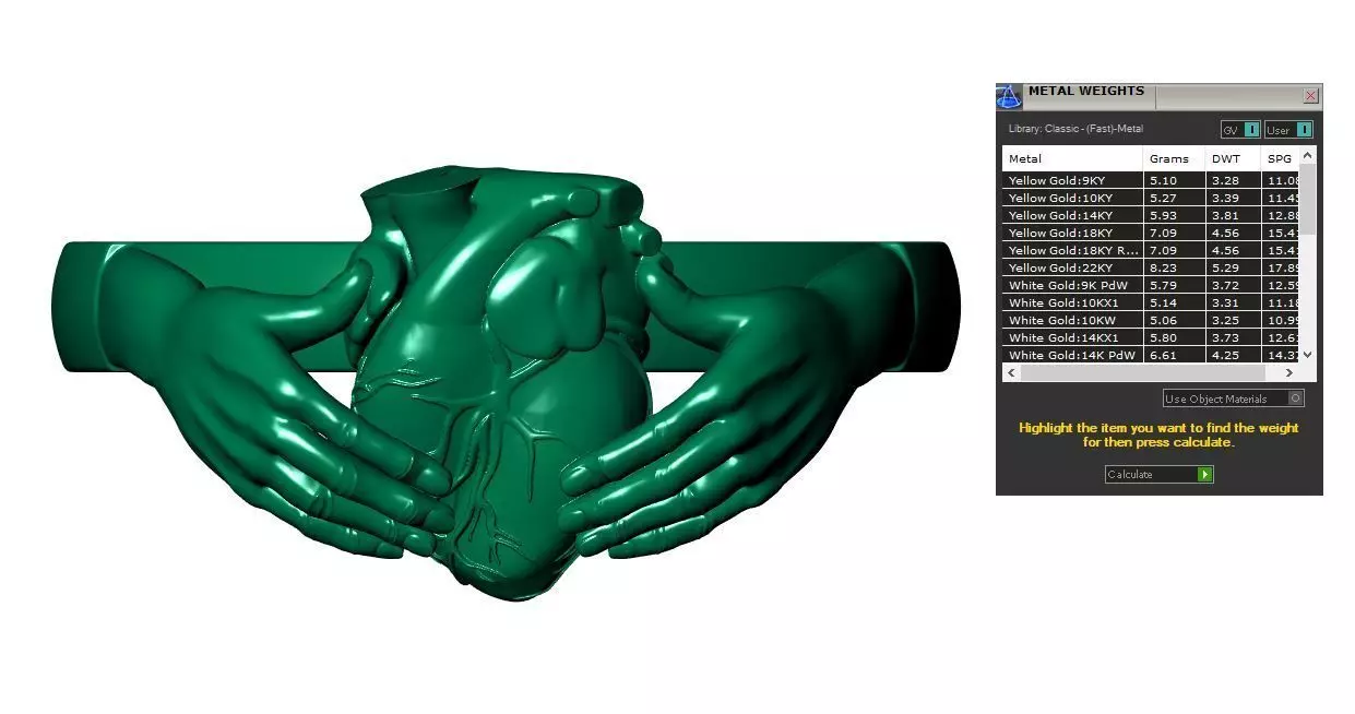 Heart Hand Ring 3D print model_11