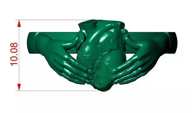 Heart Hand Ring 3D print model Heart Hand Ring 3D print model