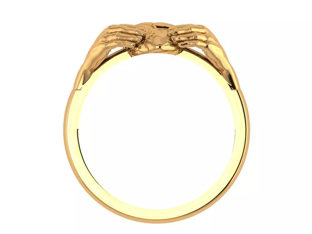 Heart Hand Ring 3D print model_3