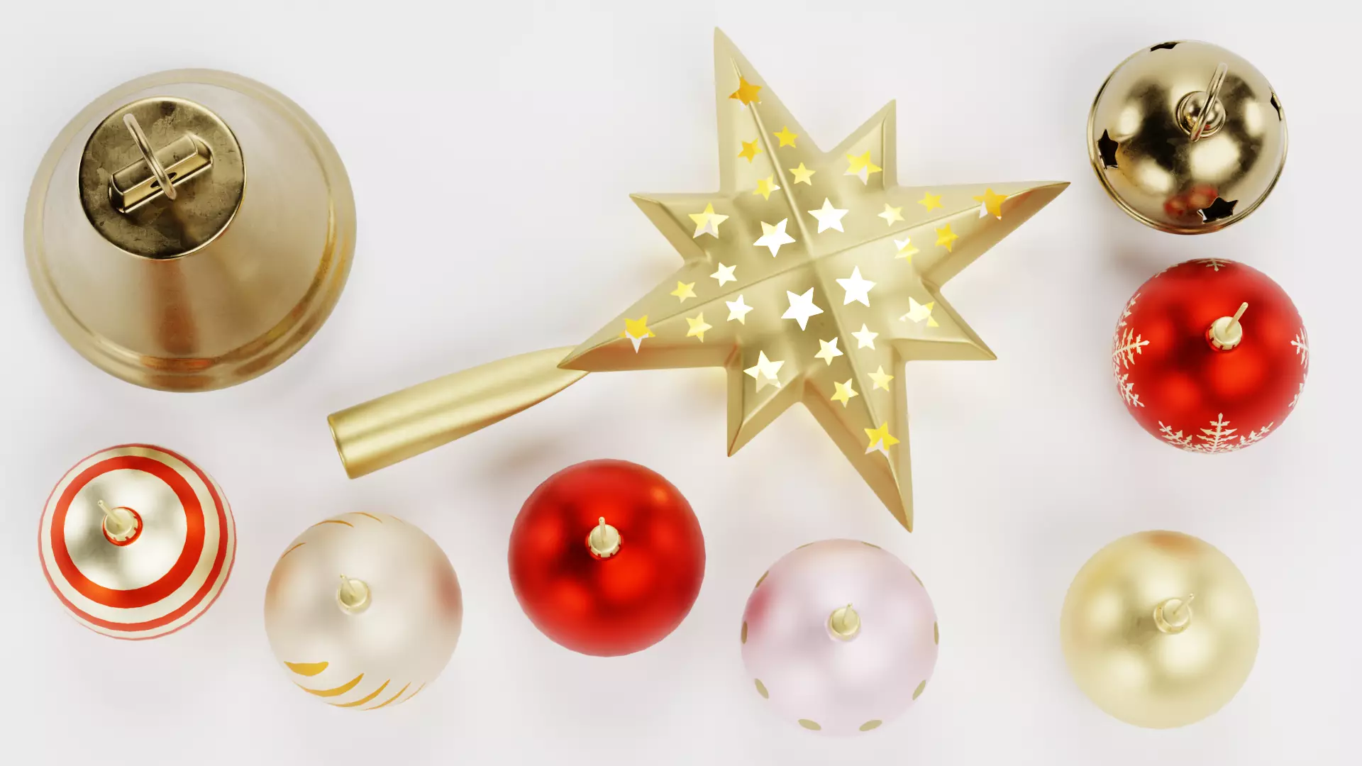 Christmas Ornament Collection - Decorative Set Low-poly 3D model_5