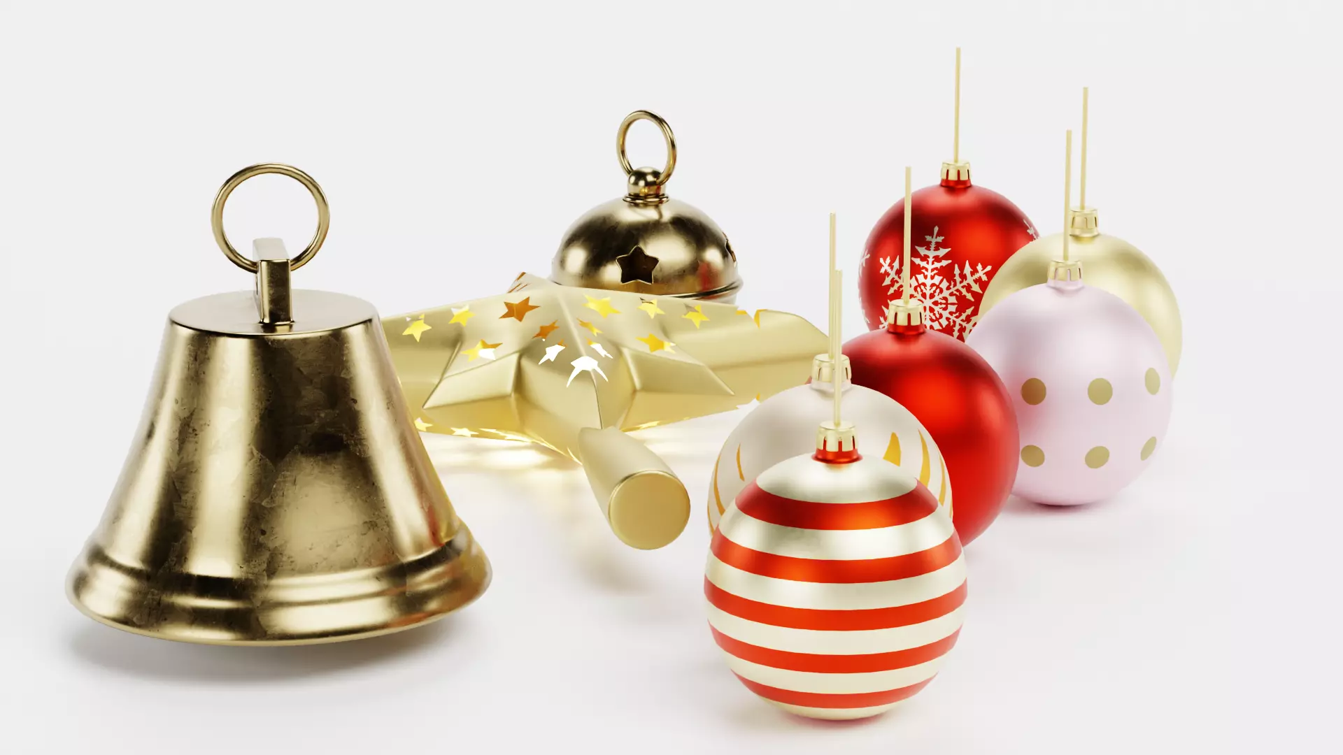 Christmas Ornament Collection - Decorative Set Low-poly 3D model_2