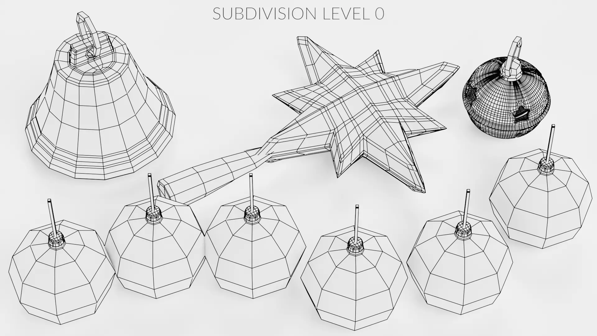 Christmas Ornament Collection - Decorative Set Low-poly 3D model_19