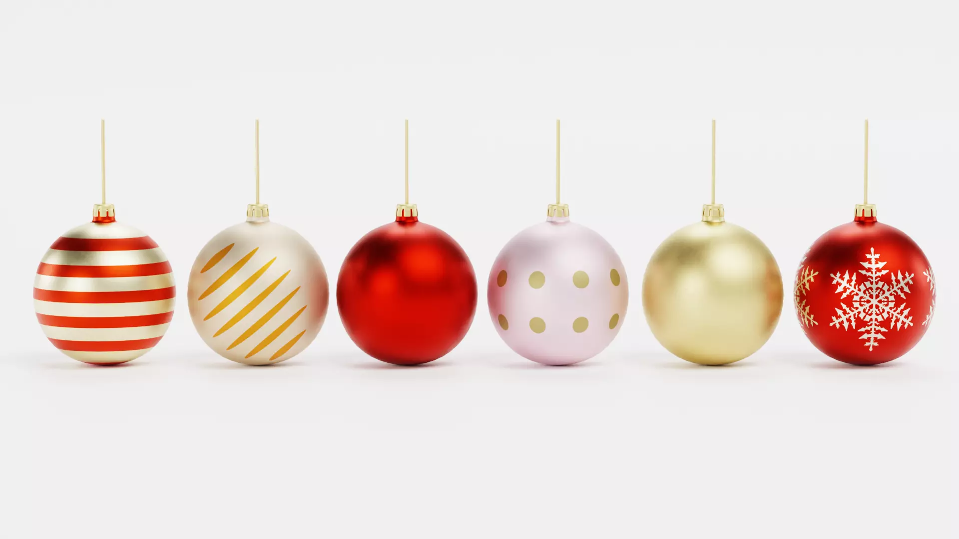 Christmas Ornament Collection - Decorative Set Low-poly 3D model_7